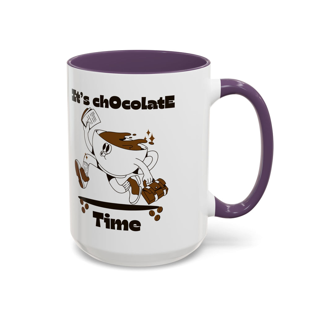 Chocolate Time Coffee Mug, Skateboard Mug, Gift for Coffee Lovers, Fun Mug for Hot Cocoa, Unique Mug for Birthdays, Cute Kitchen Decor