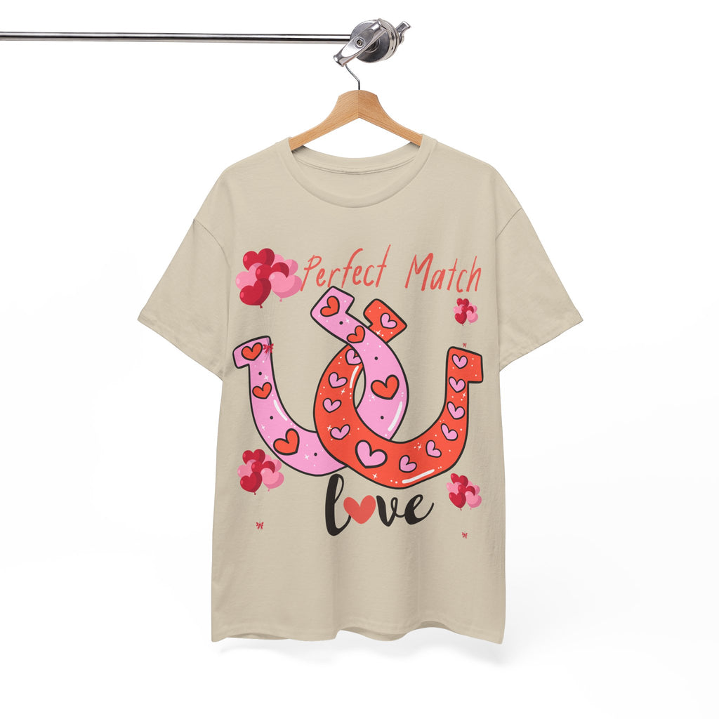 Perfect Match Love T-Shirt — Cute Horseshoe Valentine Tee