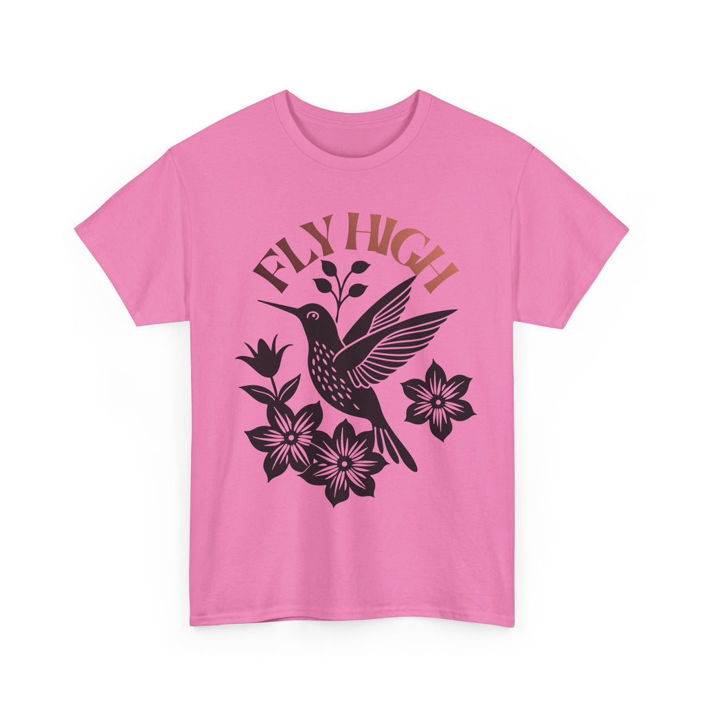 Fly High Hummingbird T-Shirt — Floral Retro Nature Tee