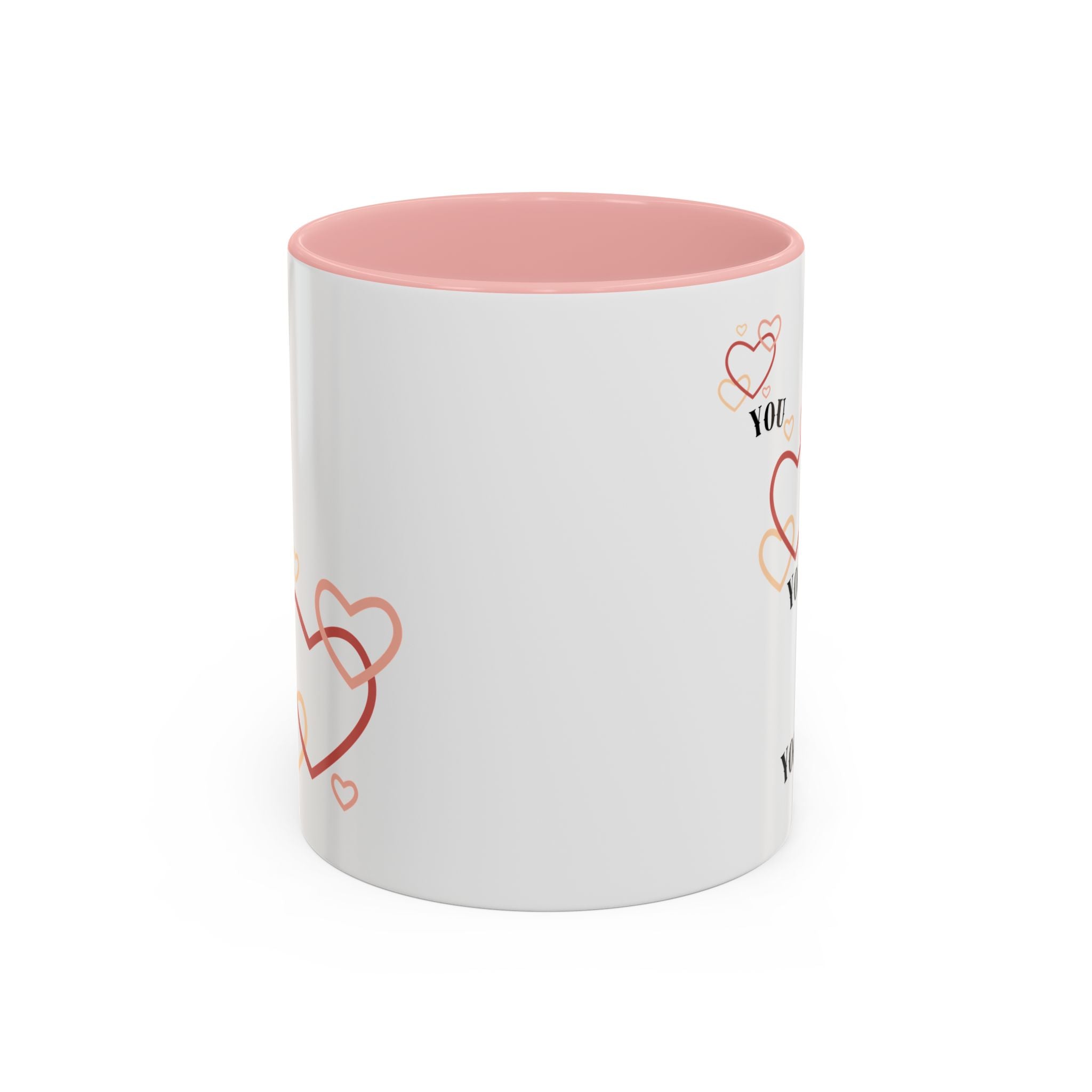 Love You Accent Coffee Mug, Valentine's Day Gift, Heart Mug, Cute Coffee Cup, Romantic Beverage Container