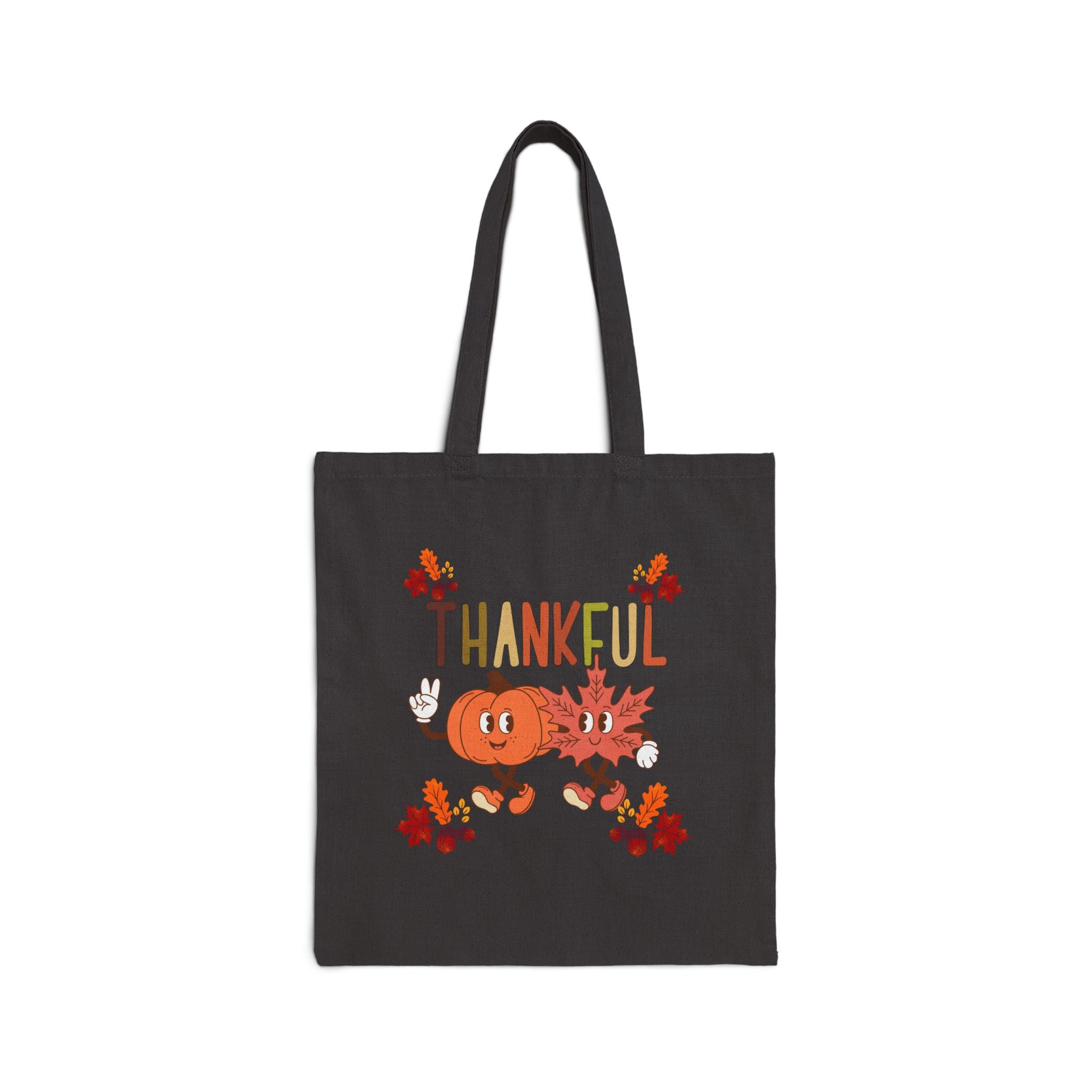 Thankful Fall Cotton Canvas Tote Bag, Autumn Shopping Bag, Harvest Gift, Eco-Friendly Gift, Thanksgiving Decor