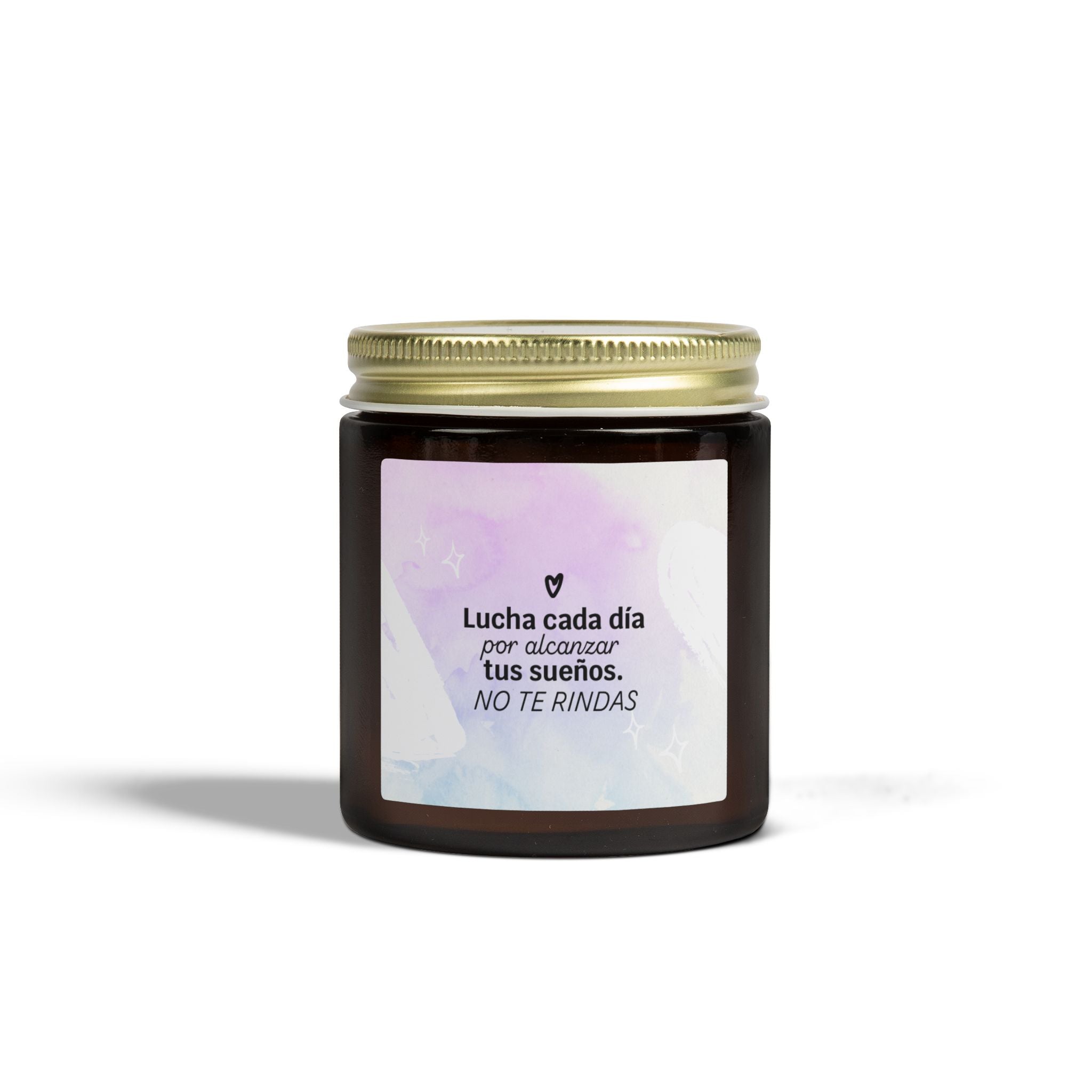 Motivational Spanish Scented Candle — Coconut Apricot (4oz/9oz) — "Lucha cada día... NO TE RINDAS"