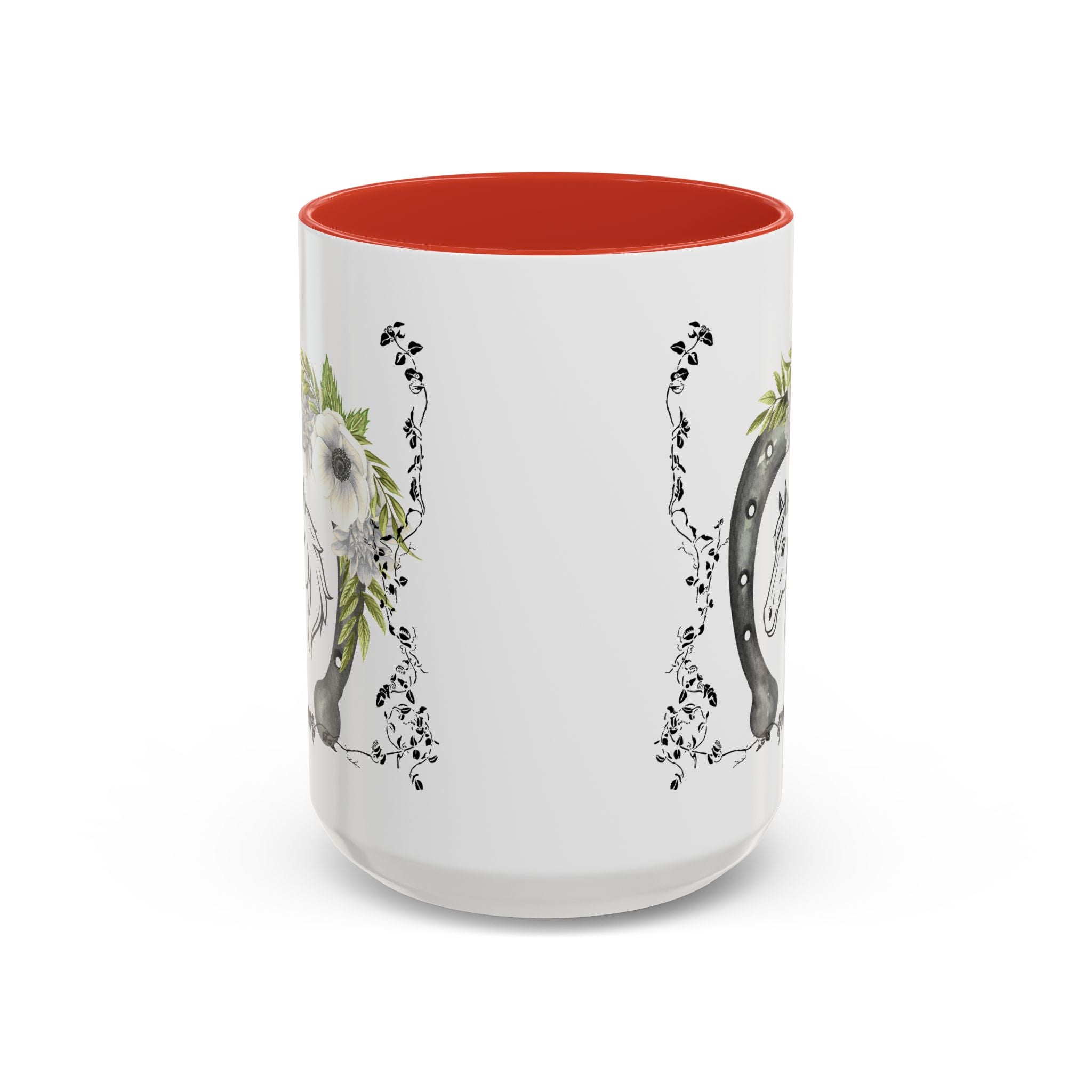 Personalized Floral Horseshoe Mug - Unique Gift for Horse Lovers, Cowgirl Theme, Farmhouse Decor, Wedding Favors, Custom Name Mug
