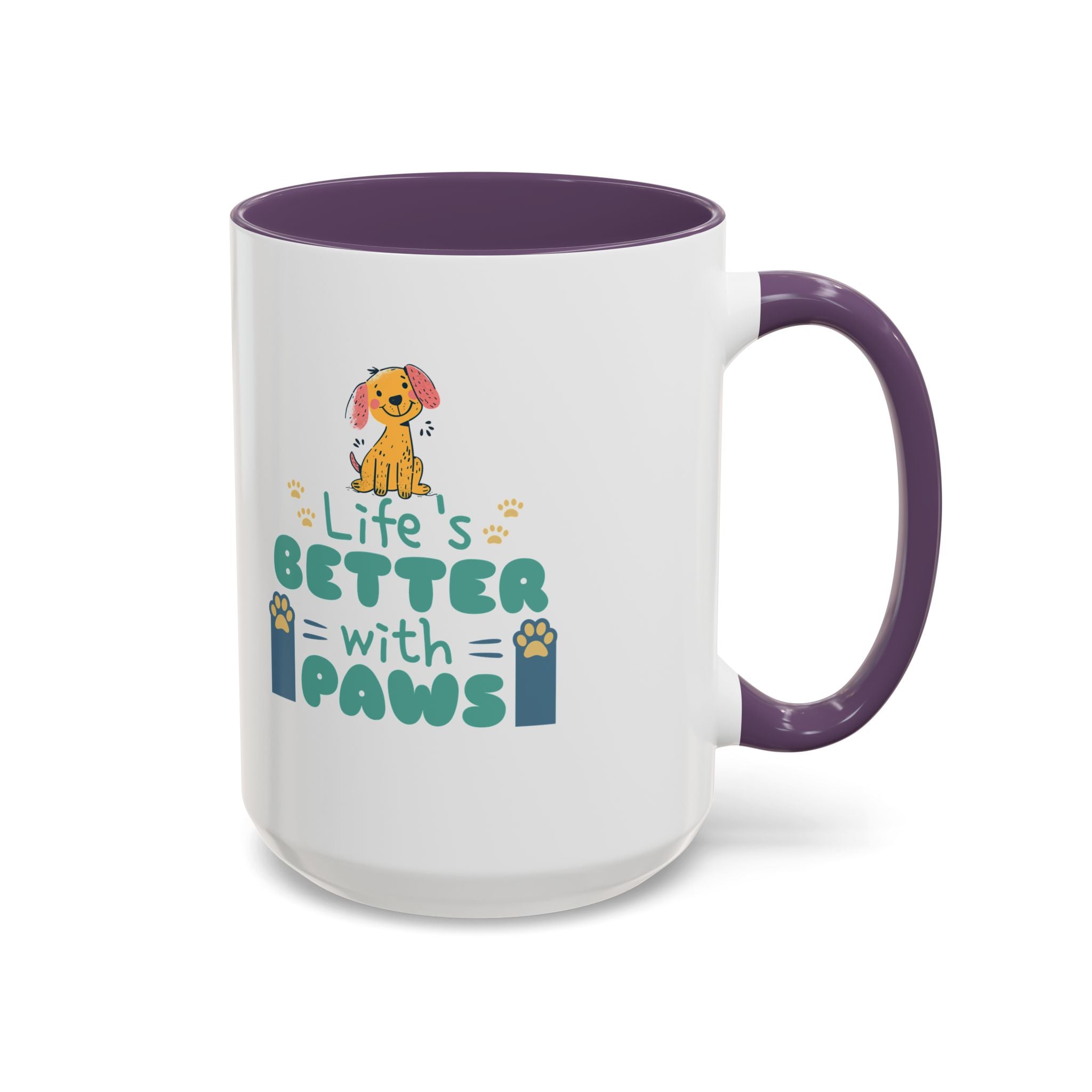 Life's Better with Paws Mug - Pet Lover's Coffee Cup, Dog Themed Gift, Animal Lover Present, Cute Ceramic Mug, Fun Pet Owner Gift