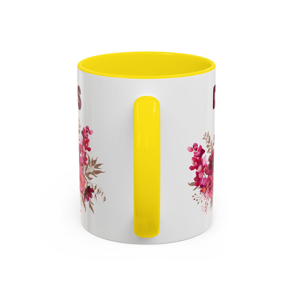 Dios Floral Accent Coffee Mug — 11/15oz Inspirational Christian Tea Cup