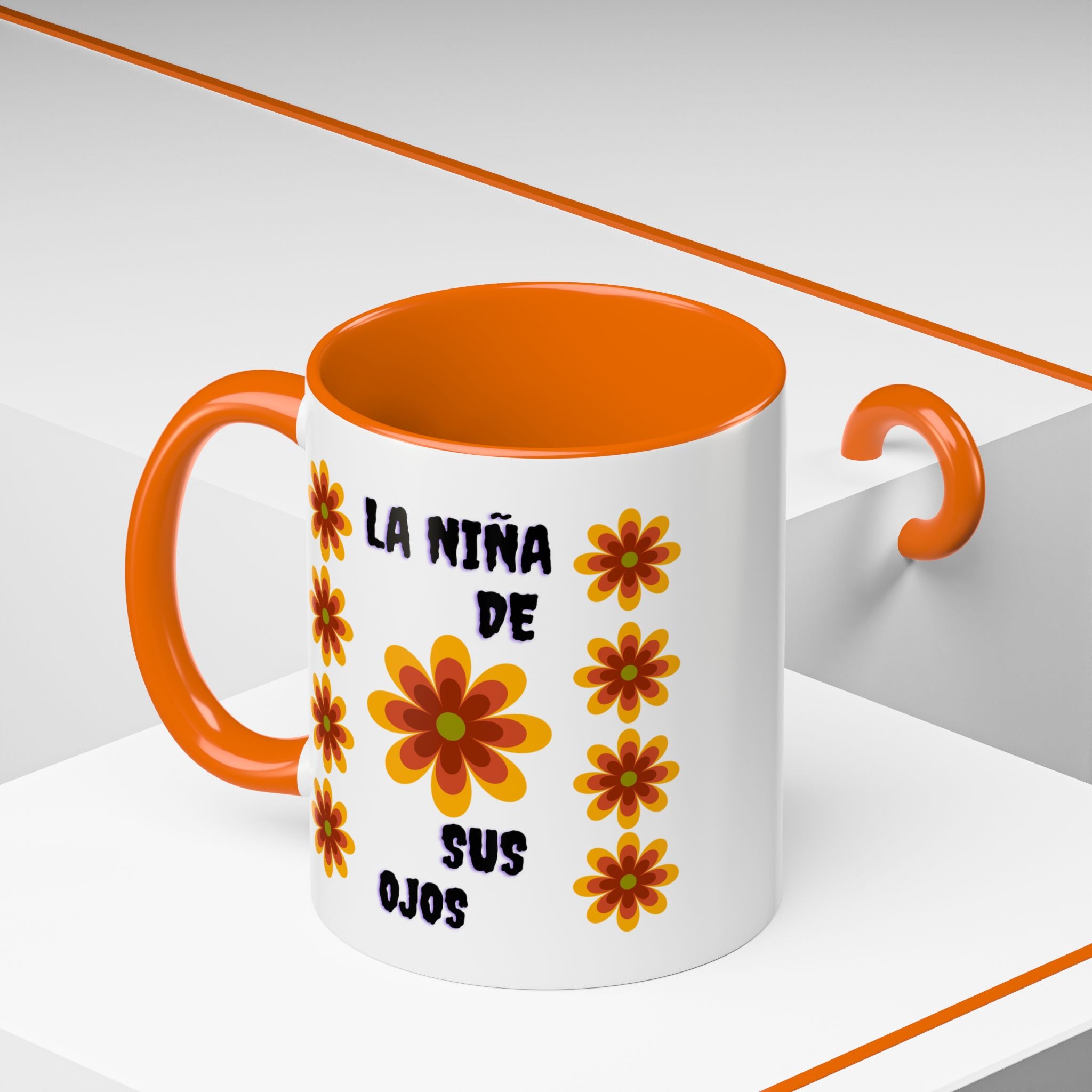Bright Floral Accent Coffee Mug for Gifts, Home Decor, Coffee Lovers, Spanish Quote, Perfect for Special Occasions