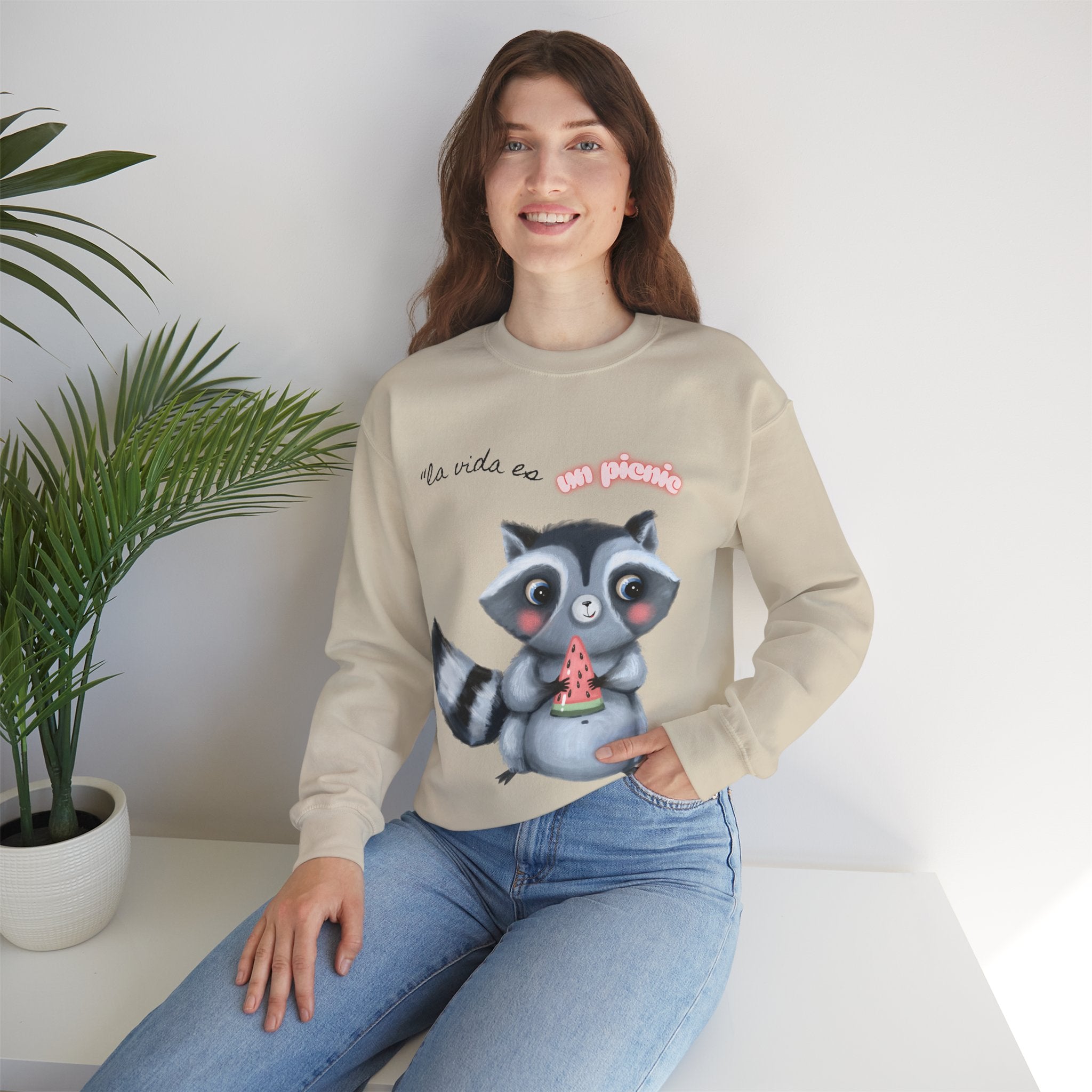 Cute Raccoon Sweatshirt, Cozy Fall Apparel, Gift for Animal Lovers, Cute Crewneck for Kids and Adults, Sweatshirt for Birthdays, Party Wear