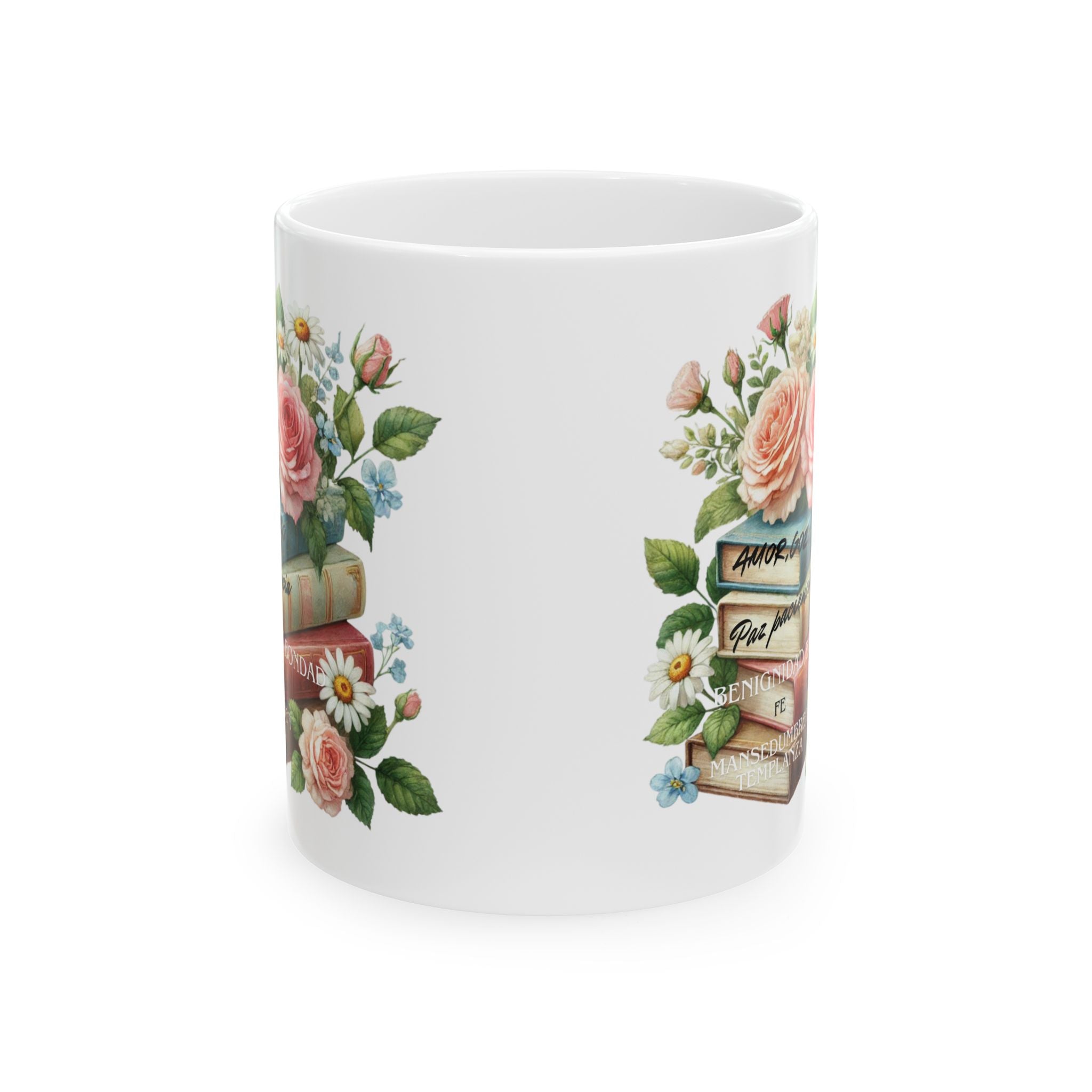 Floral Book Lovers Ceramic Mug - Perfect Gift for Readers, Tea/Coffee Lovers, Home Decor, Office Essentials, Bookish Accessories