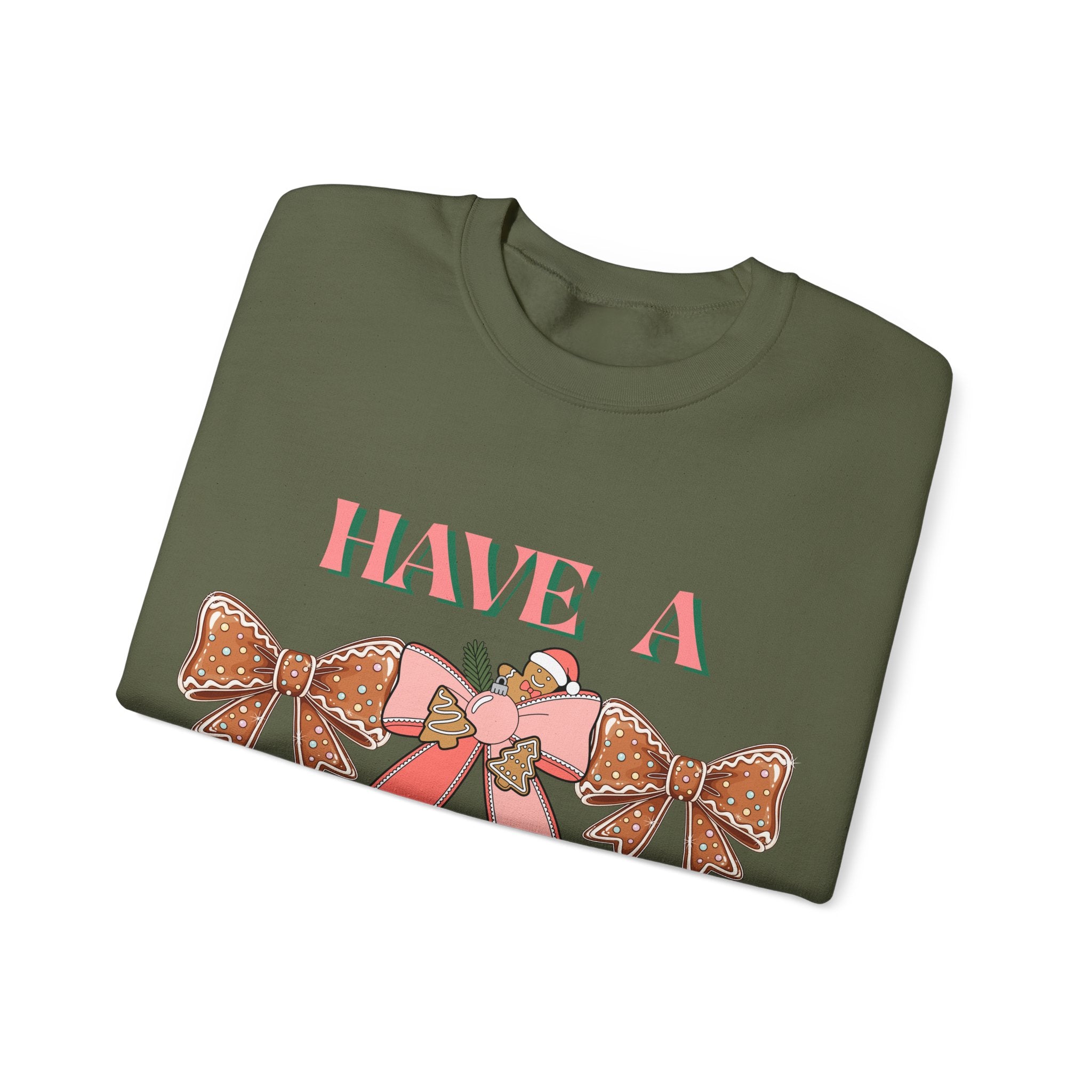 Have a Little Merry Crewneck Sweatshirt — Pink Holiday Bow Christmas Sweater