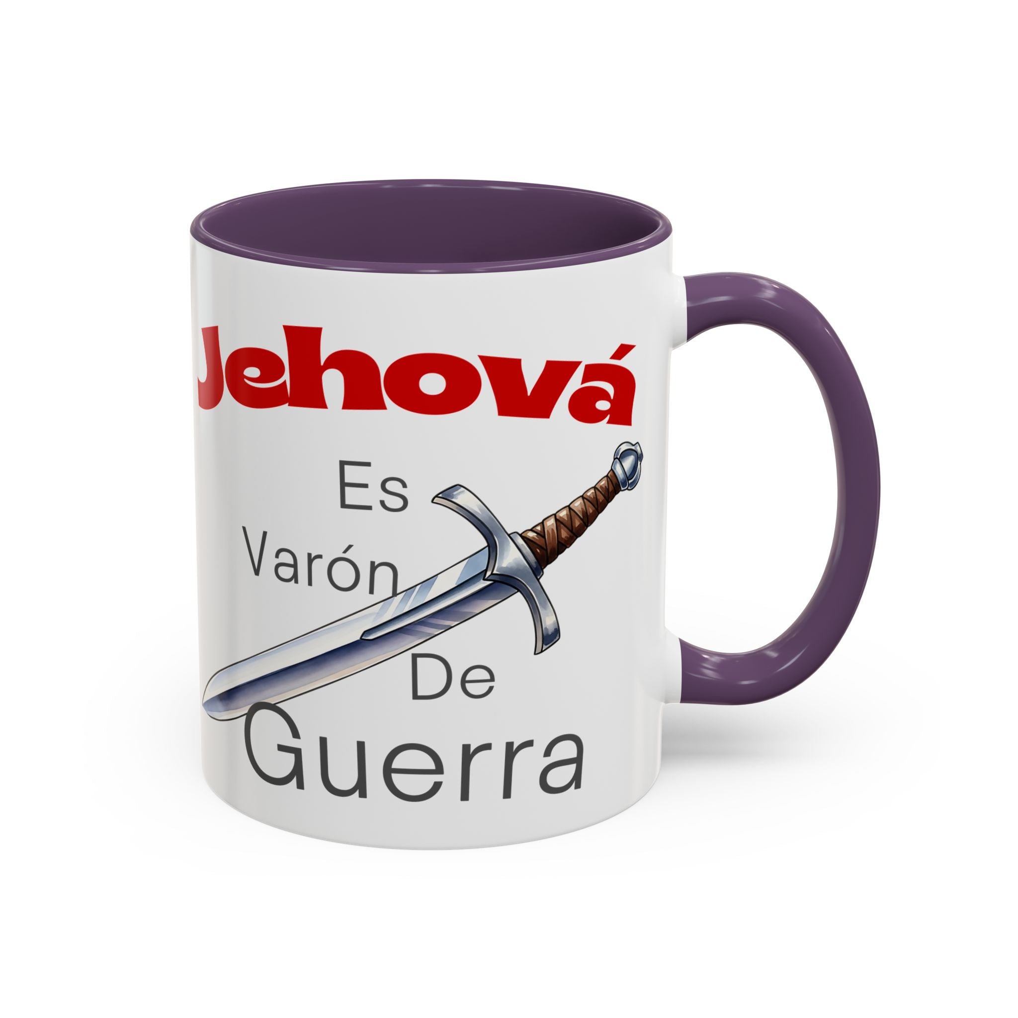 Jehovah Es Varón de Guerra Coffee Mug — Spanish Faith Sword Accent Mug (11/15oz)