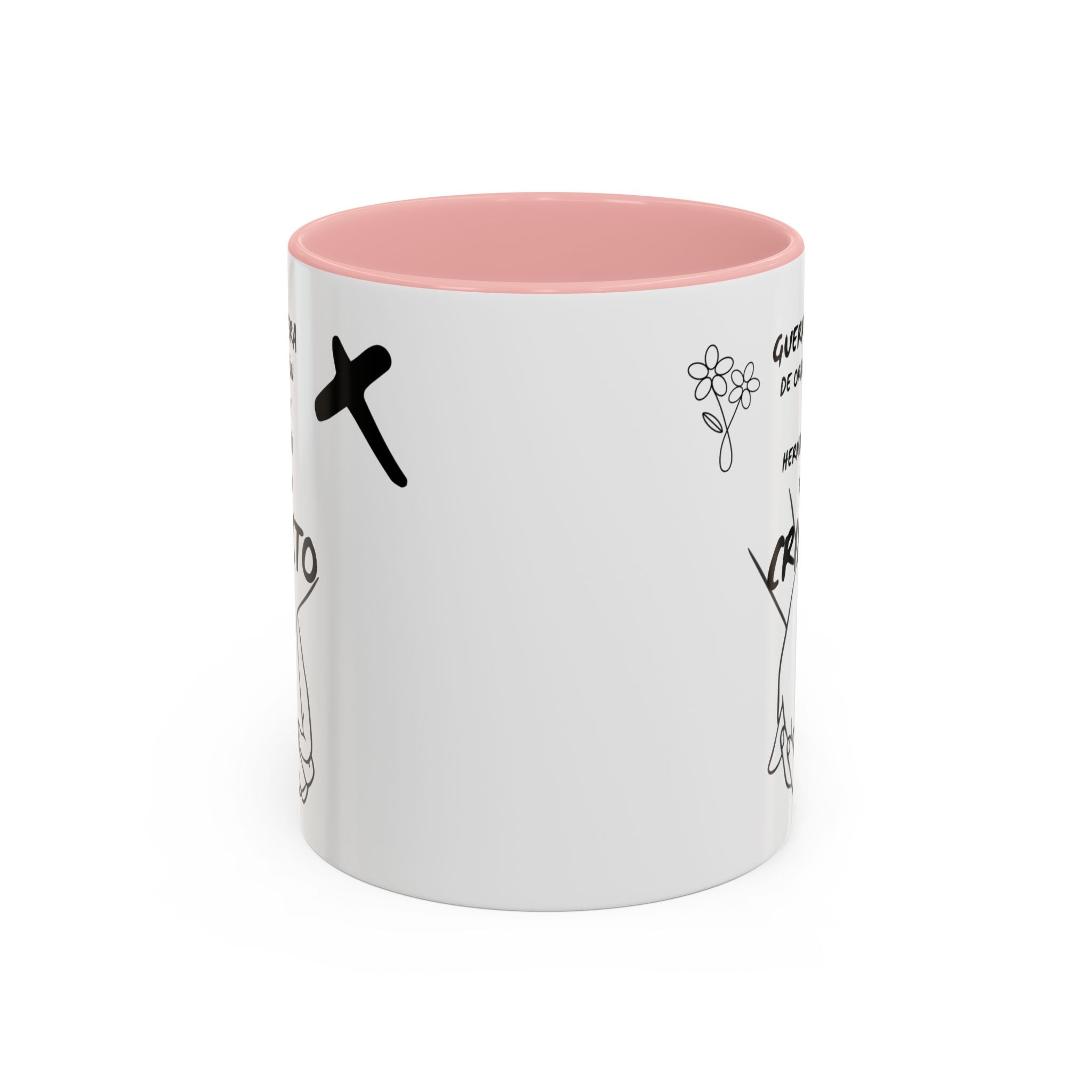 Christian Prayer Warrior Mug — "Guerrera de Oración y Hermana en Cristo" Accent Coffee Cup (11/15oz)