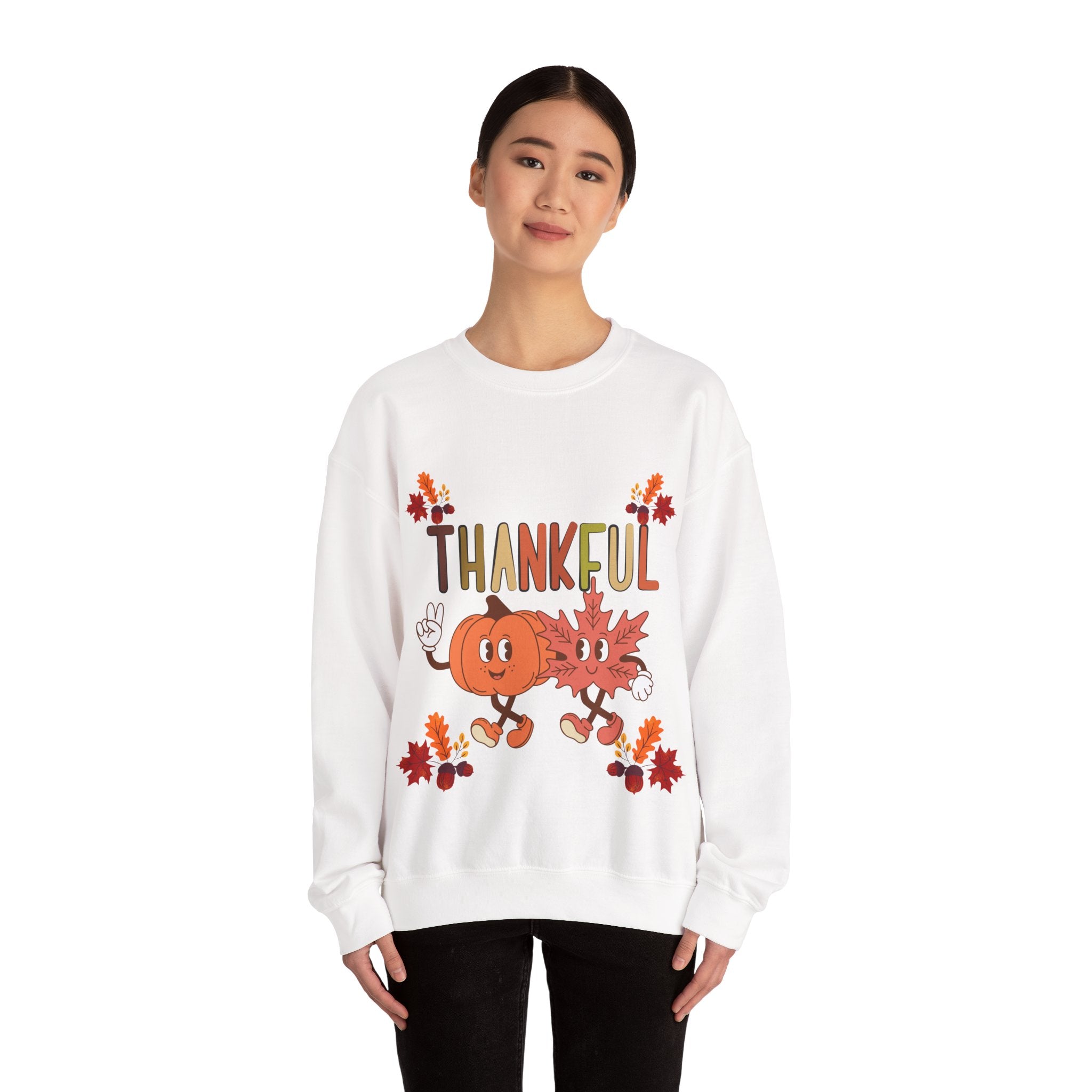Thankful Autumn Crewneck Sweatshirt, Cozy Fall Sweater, Unisex Sweatshirt, Thanksgiving Gift, Cute Seasonal Apparel