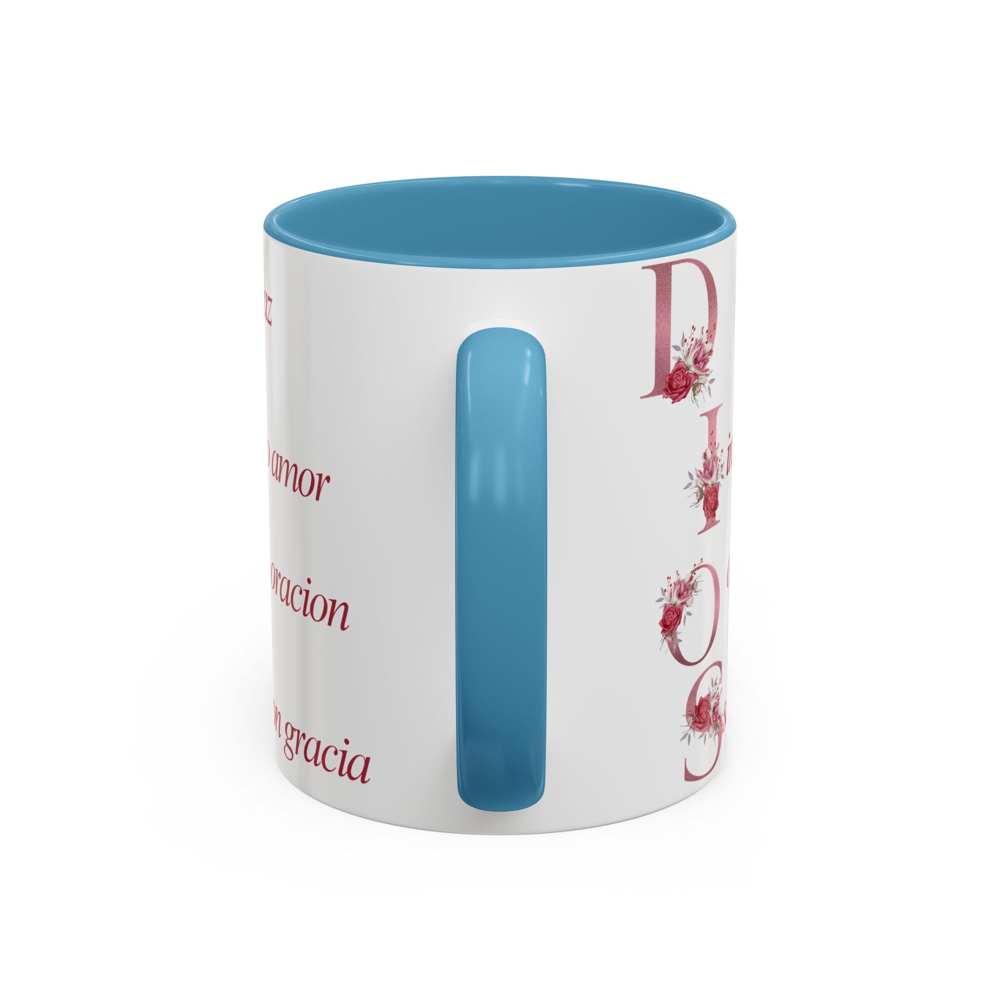 Inspirational Accent Coffee Mug with Floral Design - 11/15oz