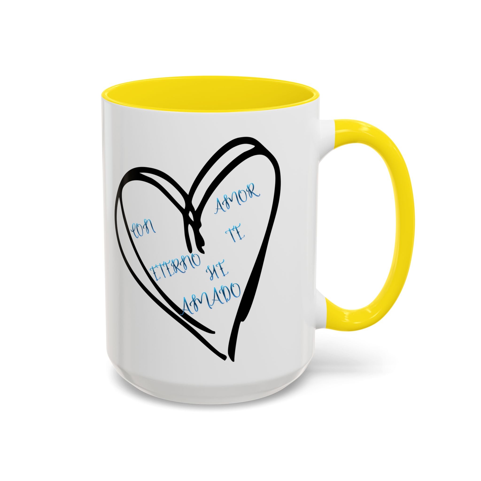 Coffee Mug - Hand-Drawn Heart with Spanish 'Por Amor Te He Amado' Accent