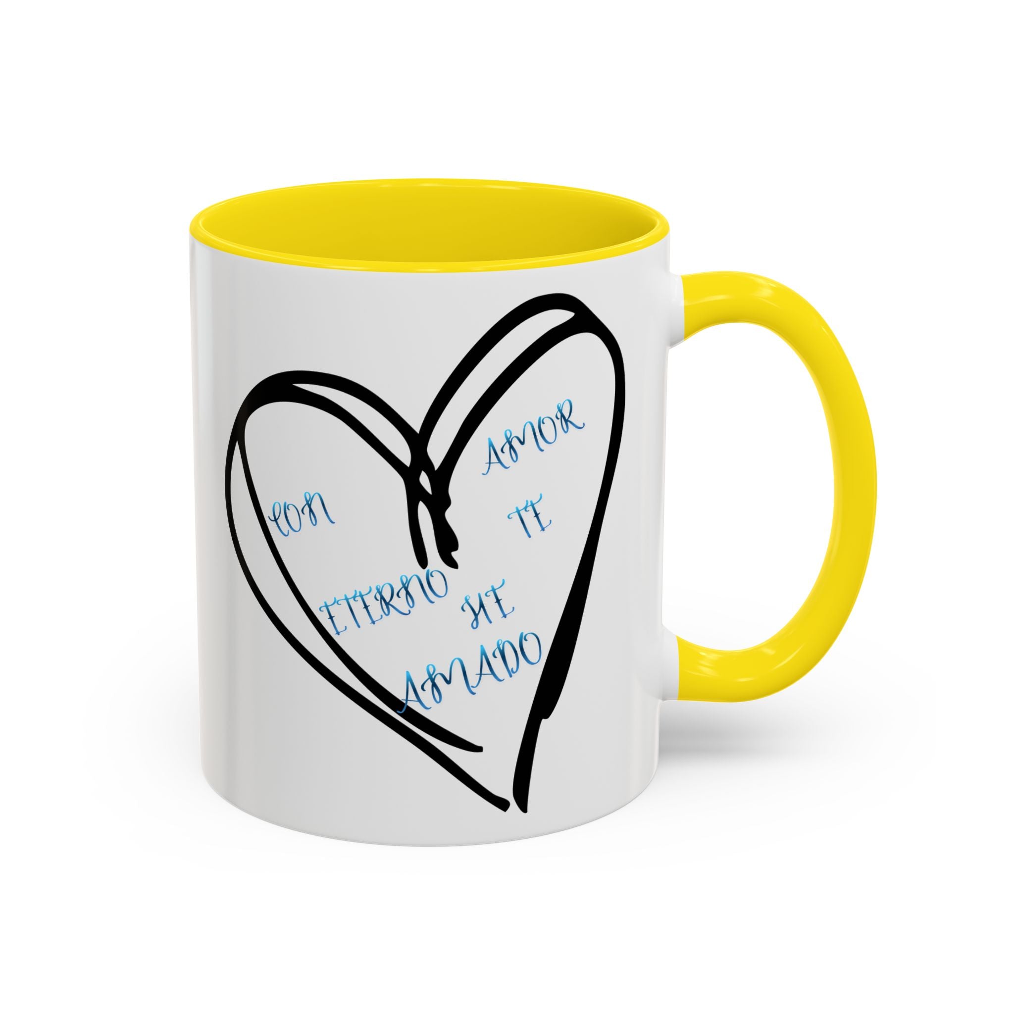 Coffee Mug - Hand-Drawn Heart with Spanish 'Por Amor Te He Amado' Accent