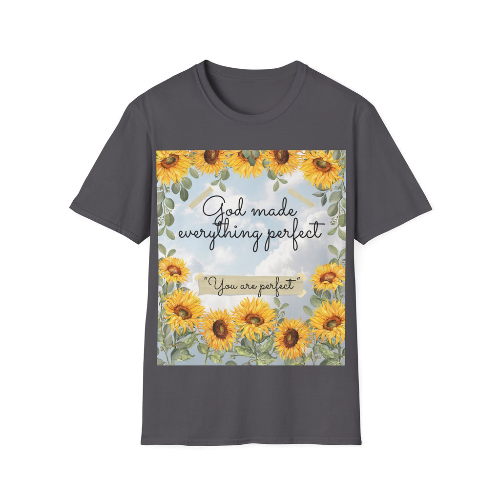 God Made Everything Perfect Sunflower T-Shirt, Inspirational Tee, Gift for Her, Positive Affirmation Apparel, Summer Style, [...]