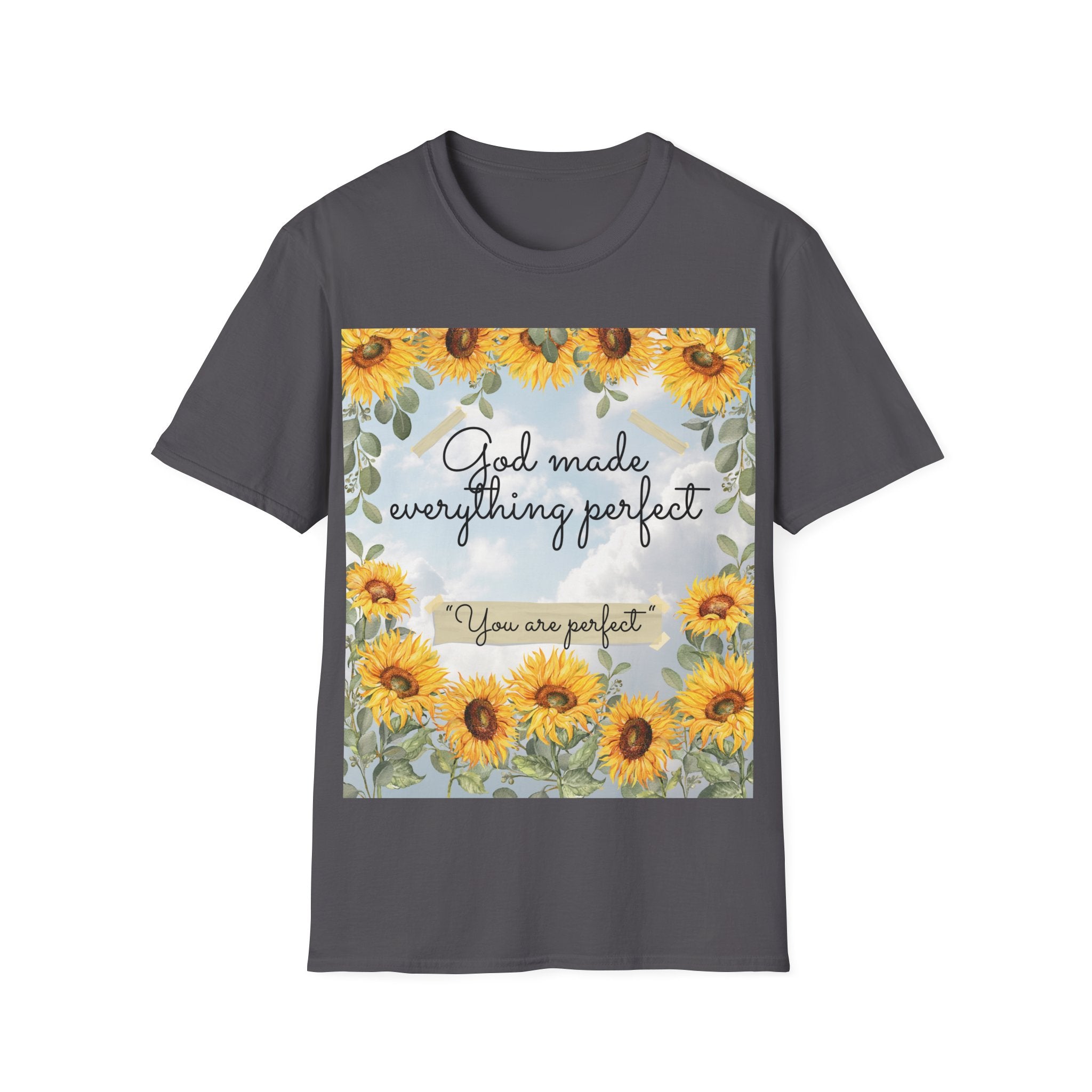 God Made Everything Perfect Sunflower T-Shirt, Inspirational Tee, Gift for Her, Positive Affirmation Apparel, Summer Style, [...]