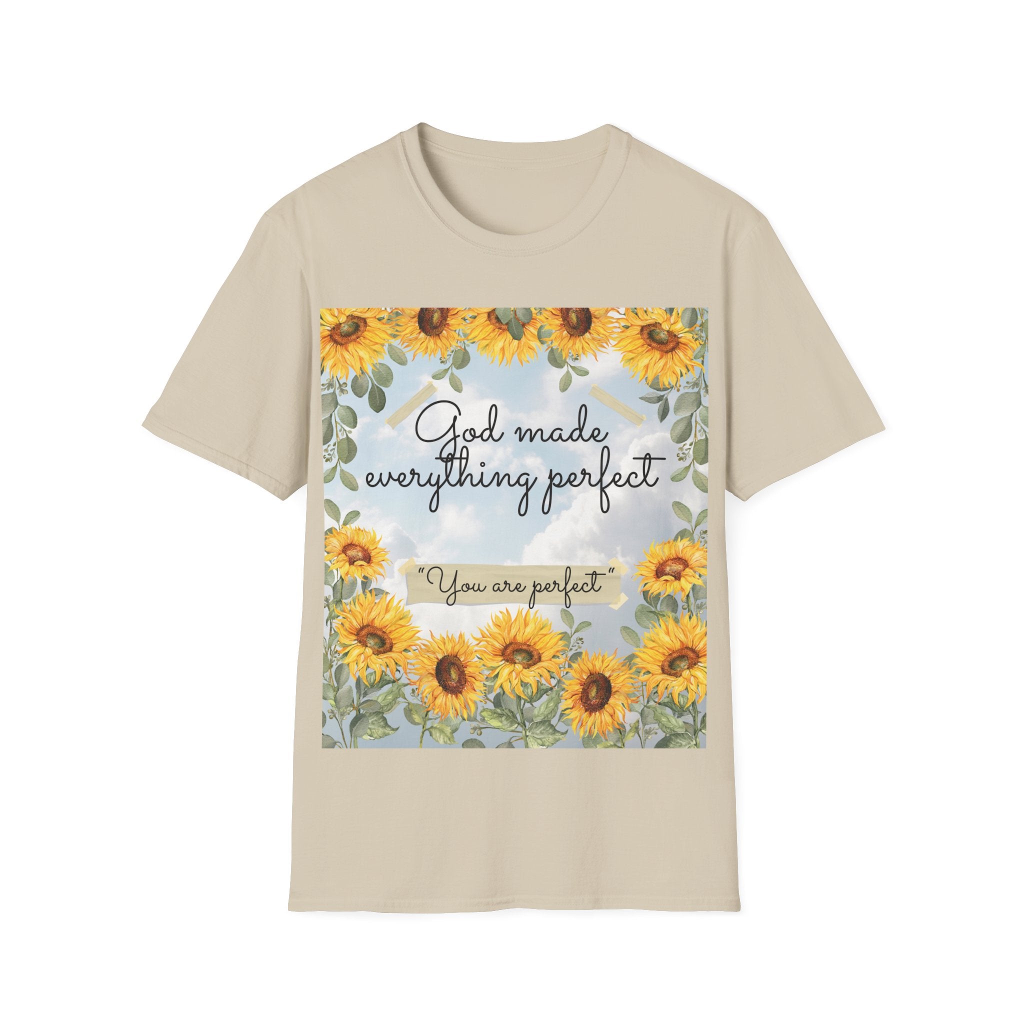 God Made Everything Perfect Sunflower T-Shirt, Inspirational Tee, Gift for Her, Positive Affirmation Apparel, Summer Style, [...]