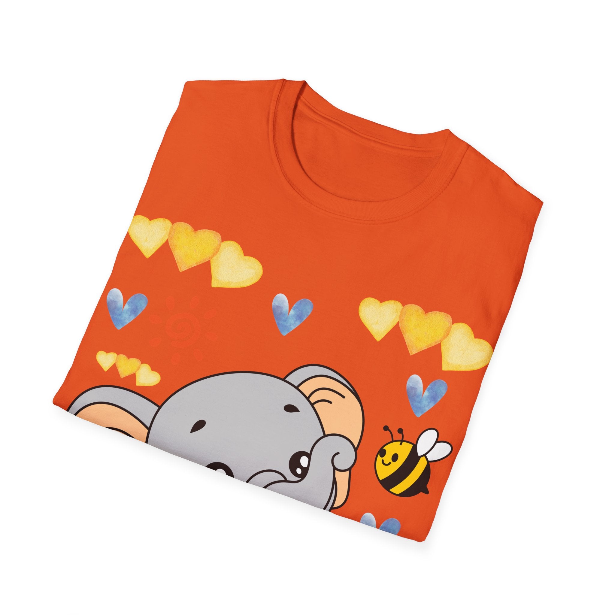 Cute Baby Elephant & Bee Tee — Kids Animal Graphic T-Shirt