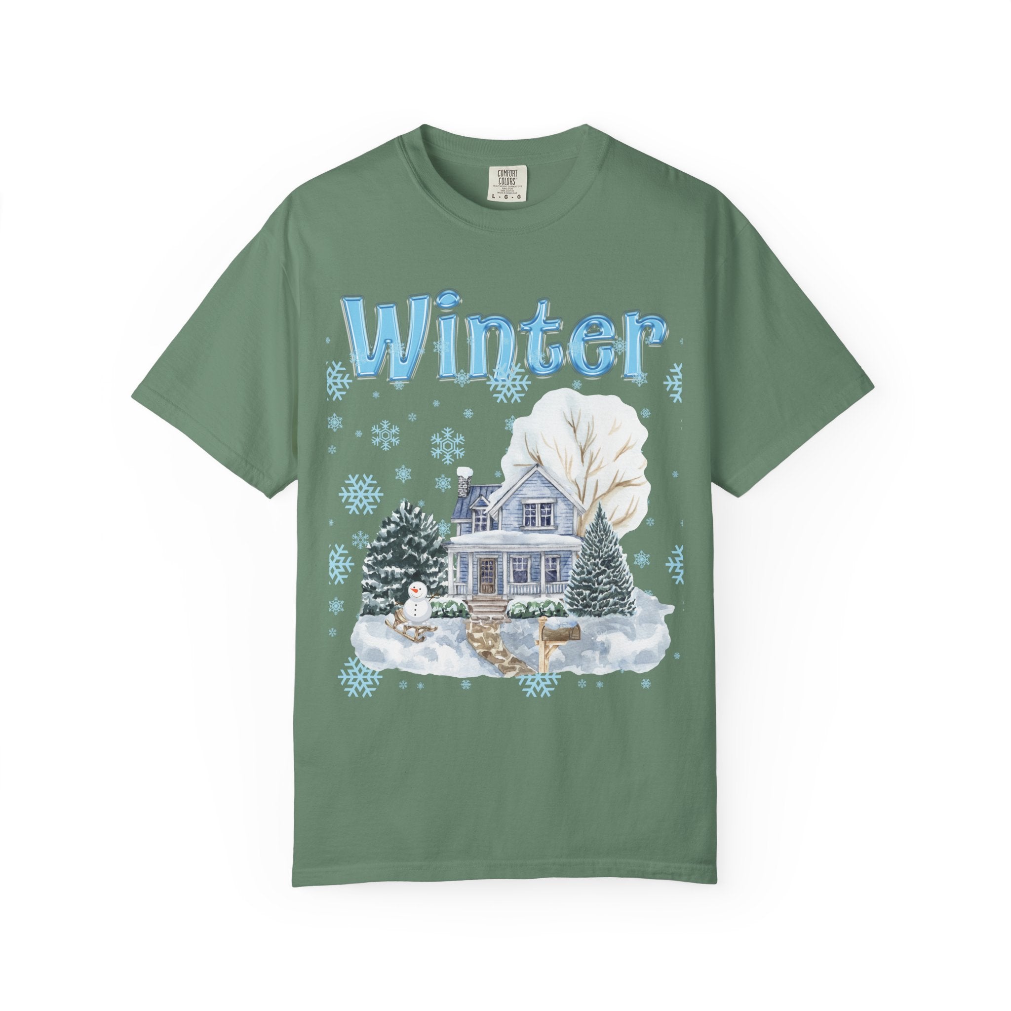 Winter-Themed Unisex Garment-Dyed T-shirt