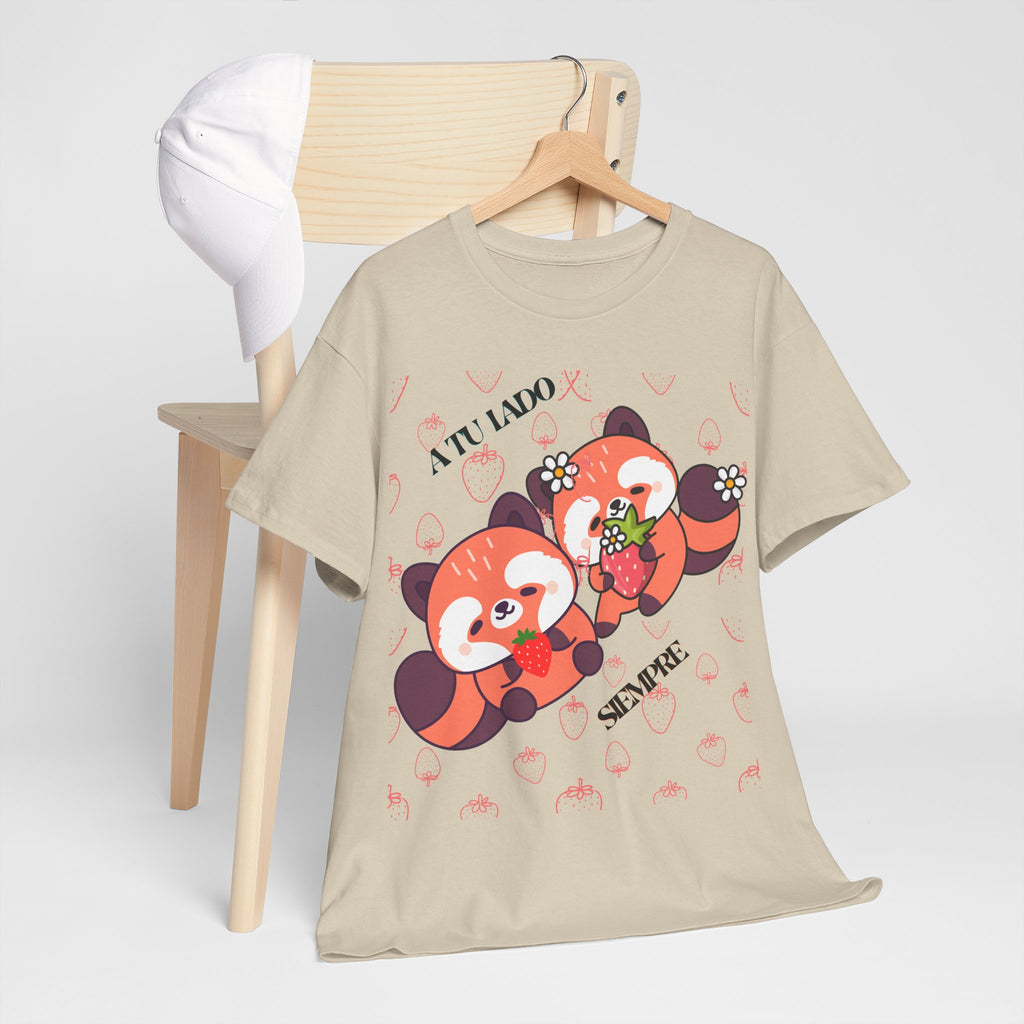 Red Panda Snack Time T-Shirt – Cute Kawaii Animal Tee with "A Little So Sweet" Design