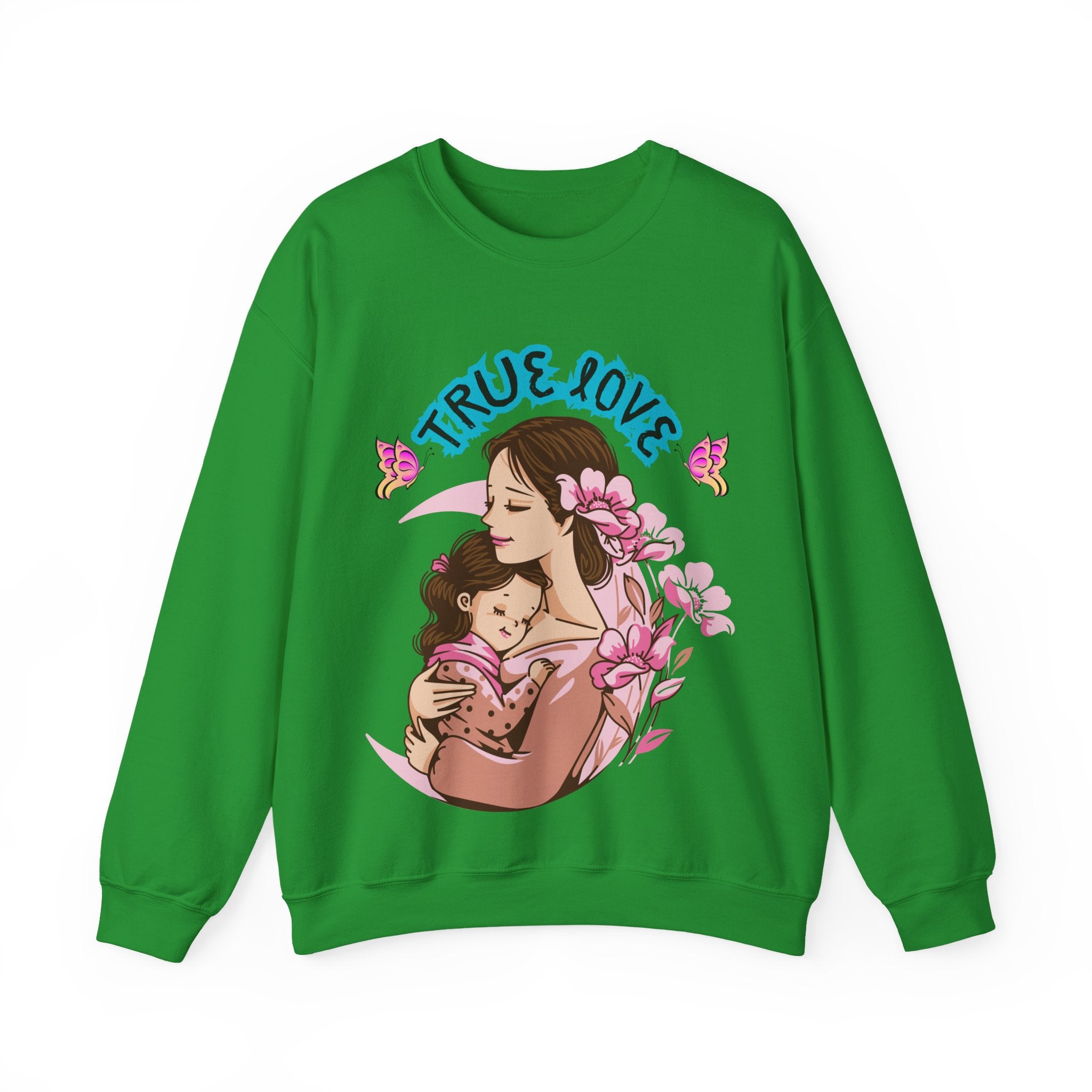 True Love Crewneck Sweatshirt | Family Gift, Mother's Day Apparel, Cozy Sweatshirt, Comfort Wear, Floral Design