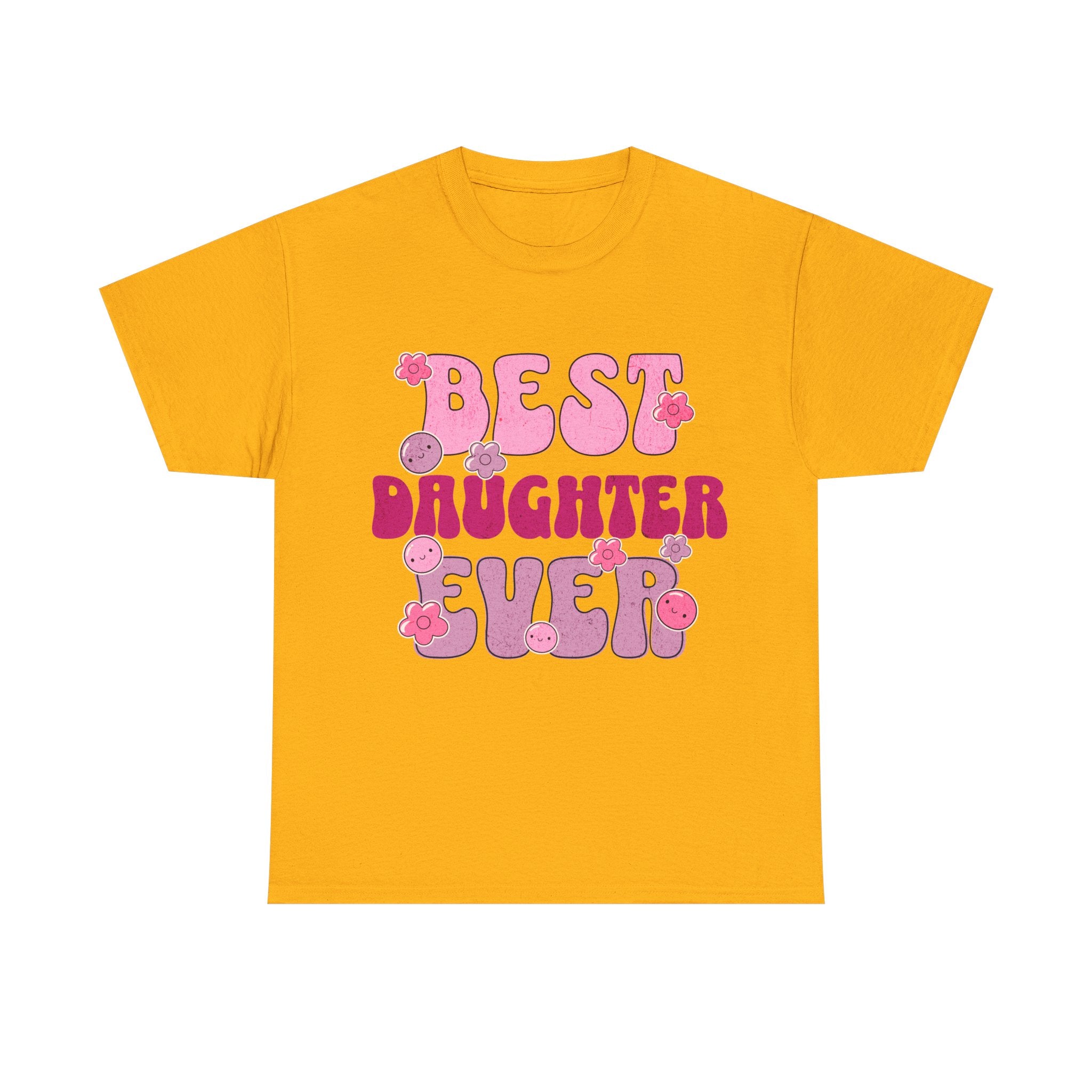 Best Daughter Ever T-Shirt — Cute Pink Retro Typography Tee for Daughters, Mother's Day Gift