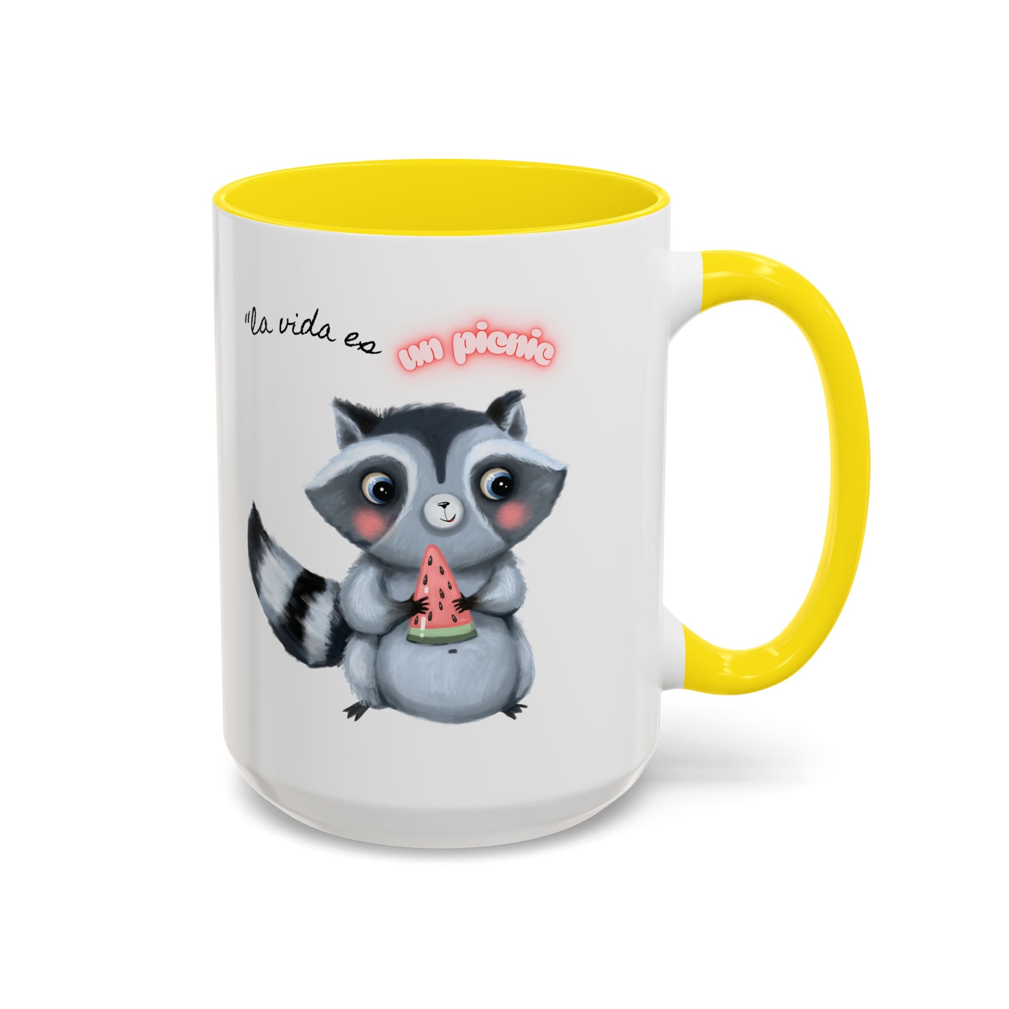 Raccoon-Themed Accent Coffee Mug | Cute Animal Mug for Home, Gift for Coffee Lovers, Nature Lovers, Birthday, Celebrate Life