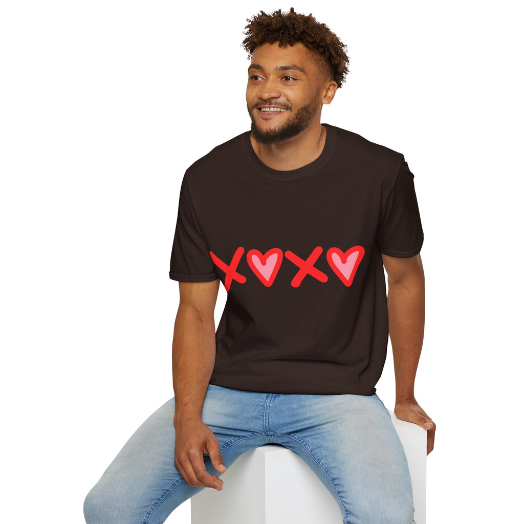 XX Valentine’s Day Tee – Cute Red Heart Hugs & Kisses T-Shirt