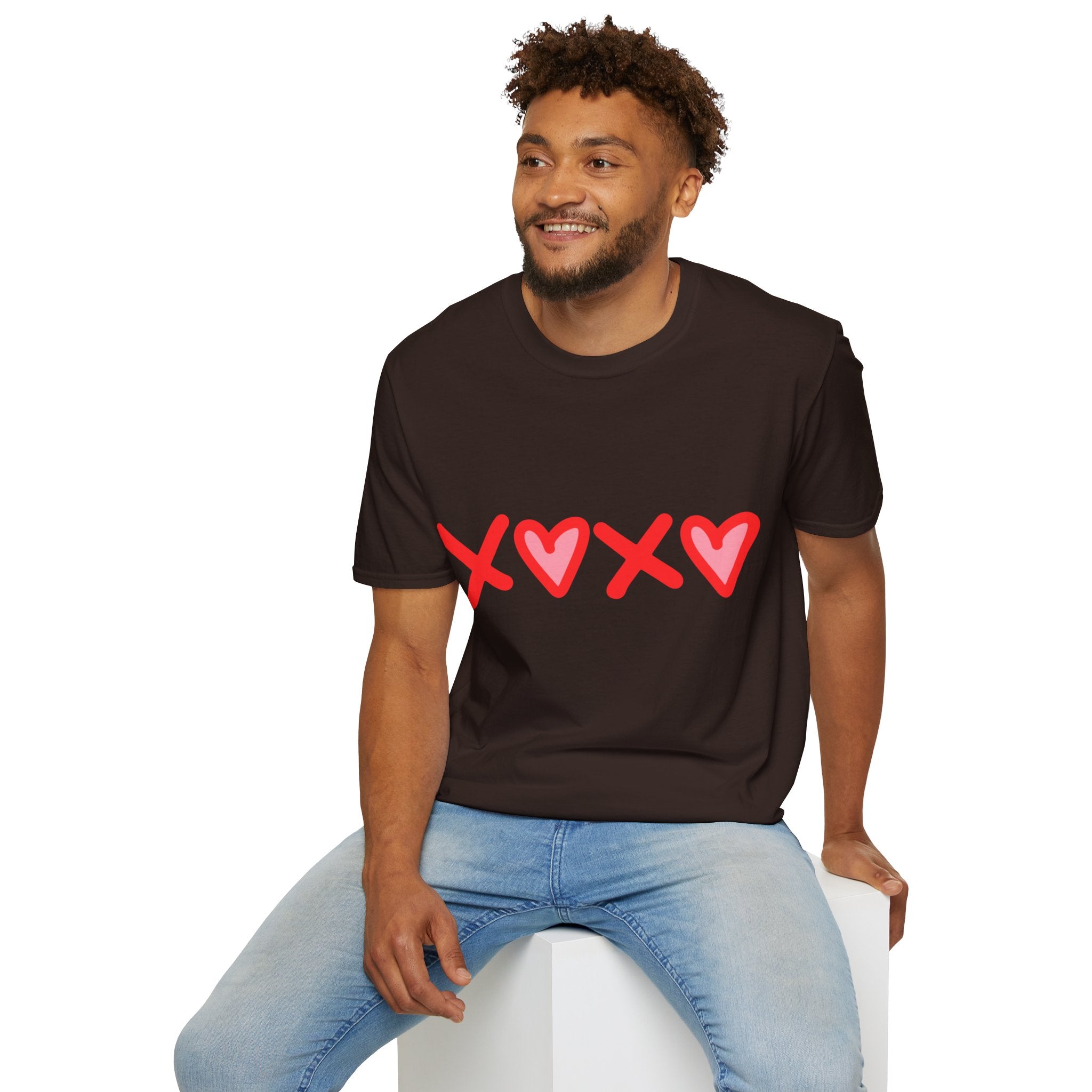 XX Valentine’s Day Tee – Cute Red Heart Hugs & Kisses T-Shirt