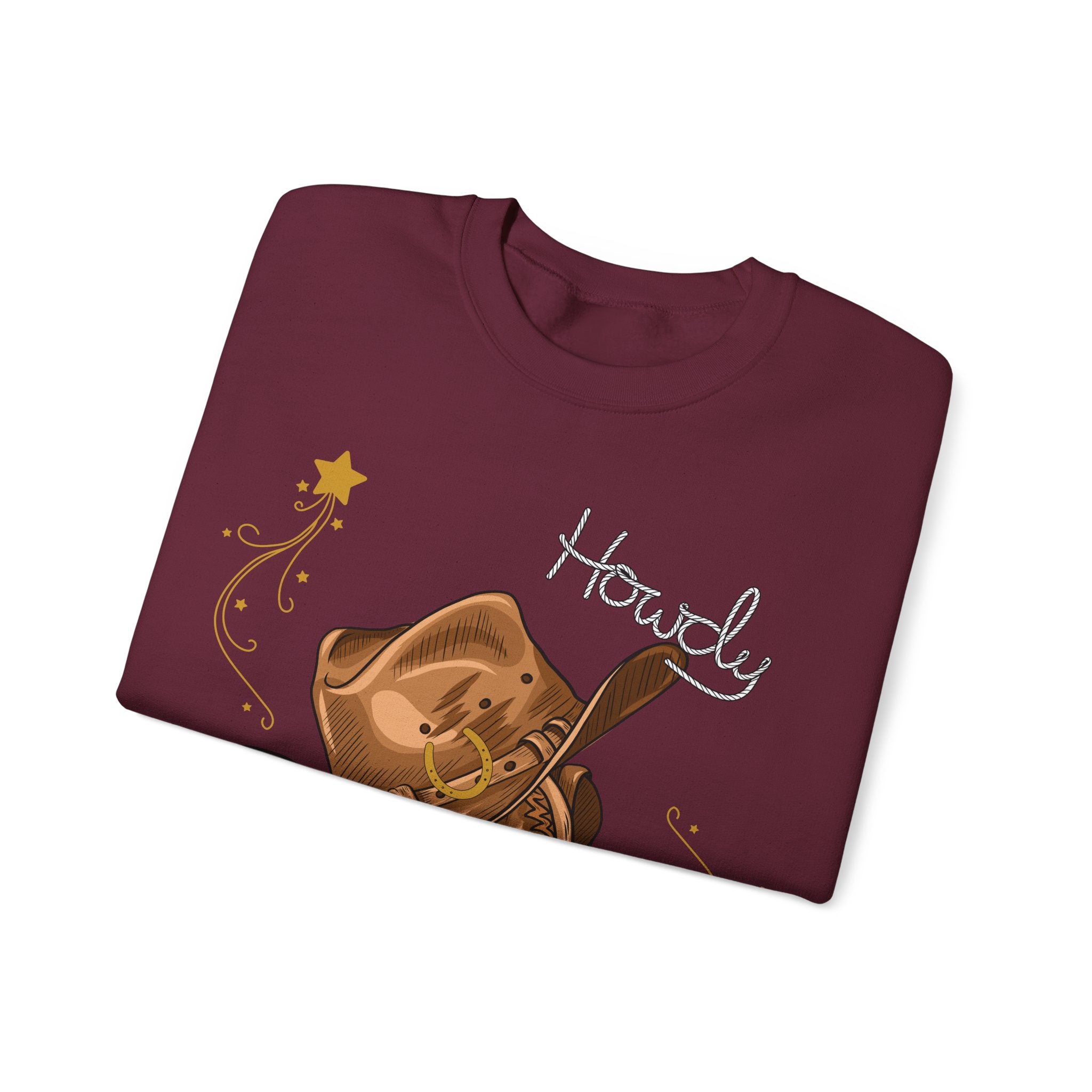 Howdy Cowboy Crewneck Sweatshirt | Unisex Sweatshirt, Western Apparel, Fall Fashion, Gift for Him/Her, Casual Wear