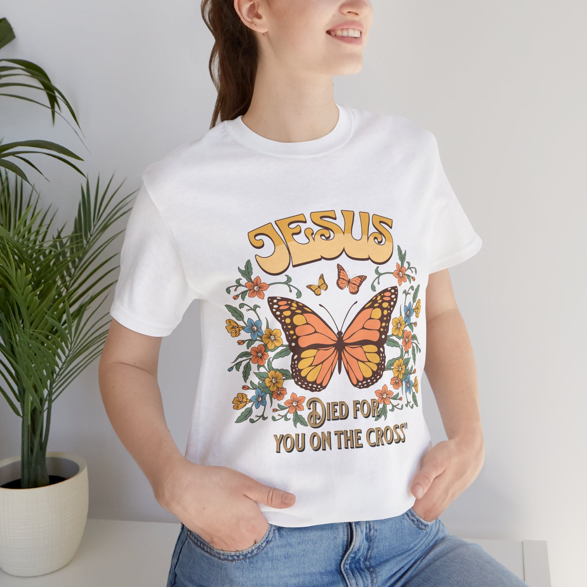 Jesus Butterfly Tee, Vintage Inspired Christian Unisex T-Shirt, Faith Apparel, Religious Gift, Casual Wear