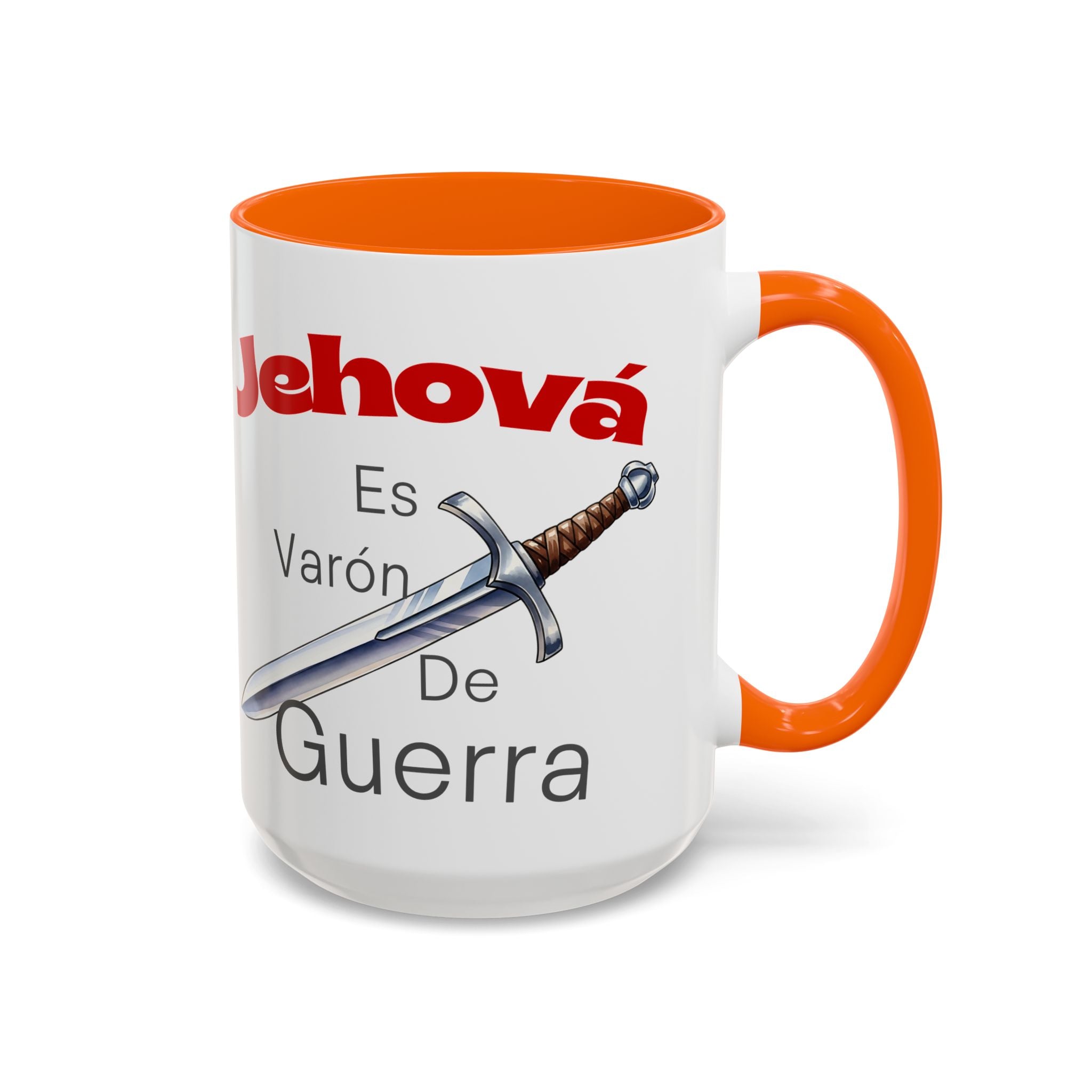 Jehovah Es Varón de Guerra Coffee Mug — Spanish Faith Sword Accent Mug (11/15oz)
