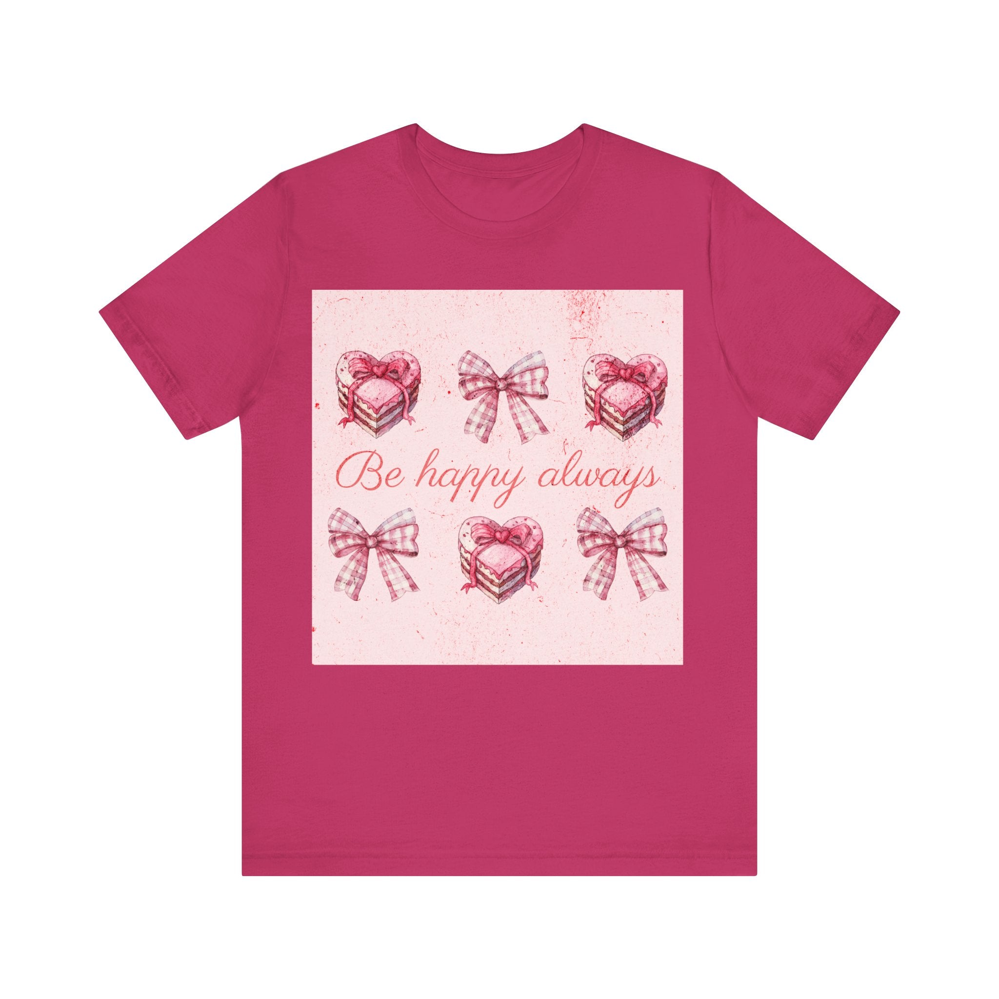 Happy Hearts Tee, Casual Gift T-Shirt, Positive Vibes Shirt, Birthday Outfit, Everyday Wear, Cheerful Top