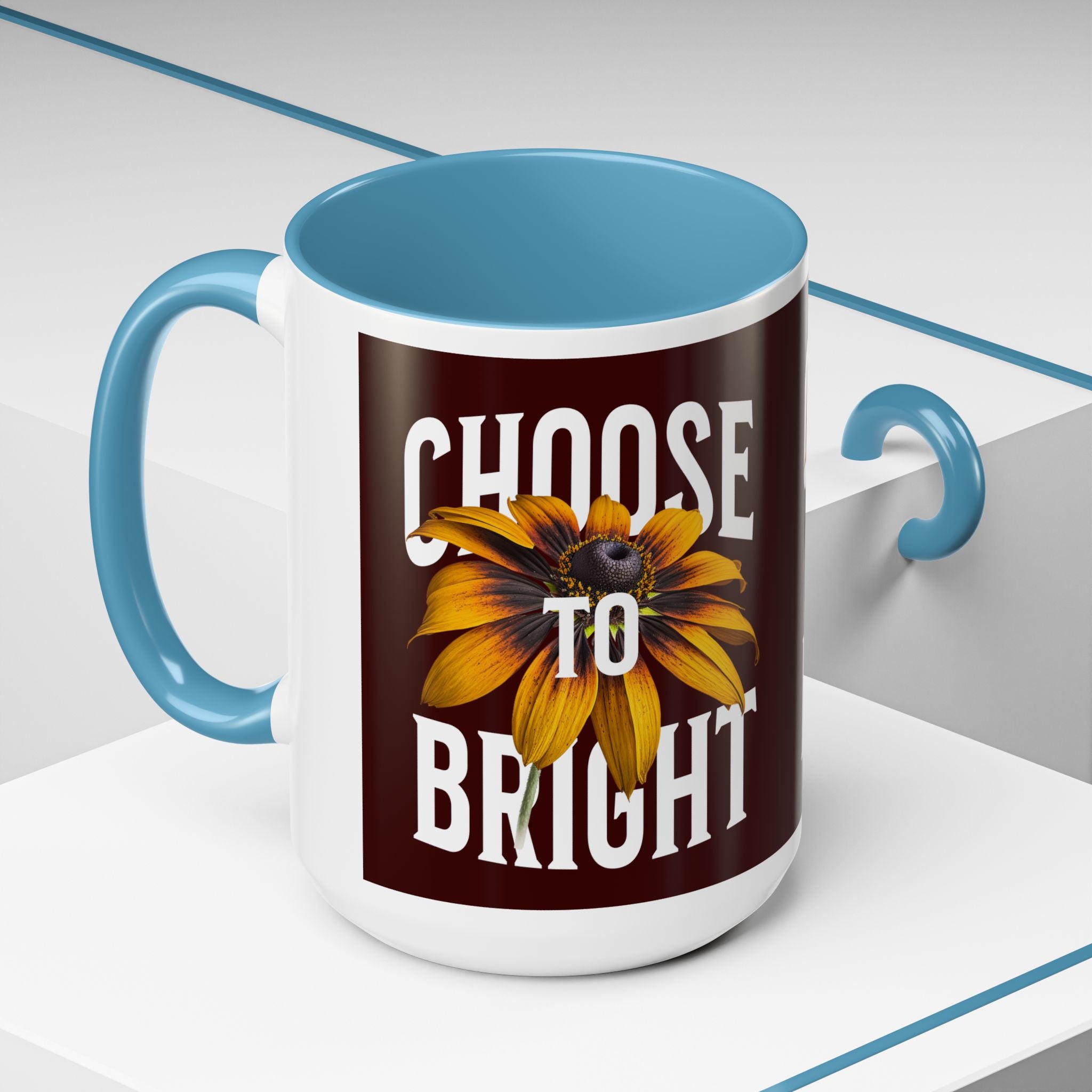 Choose to Be Bright Coffee Mug — Sunflower Accent Ceramic Mug (11/15oz)