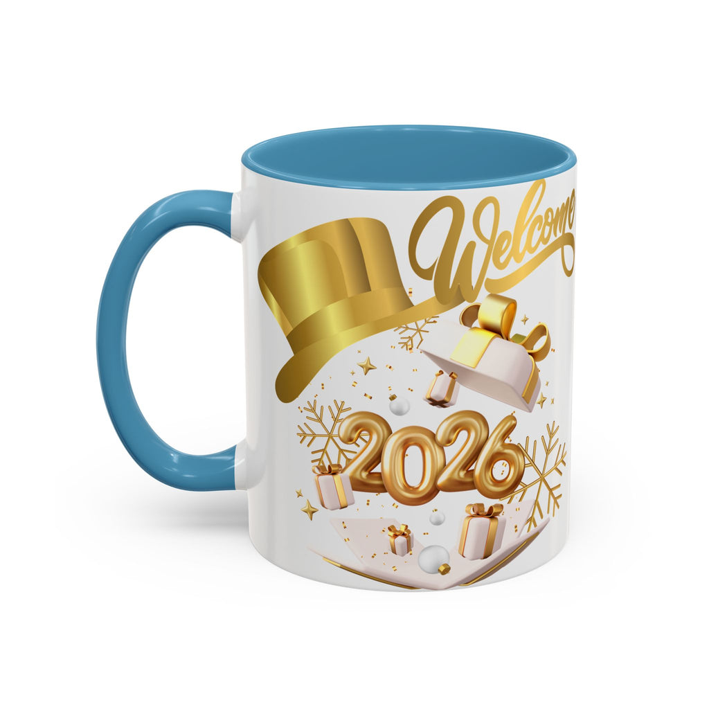 2026 New Year Coffee Mug — "Welcome 2026" Gold Celebration Accent Mug