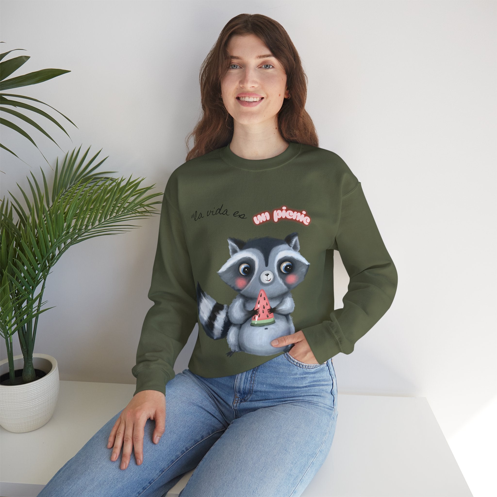 Cute Raccoon Sweatshirt, Cozy Fall Apparel, Gift for Animal Lovers, Cute Crewneck for Kids and Adults, Sweatshirt for Birthdays, Party Wear