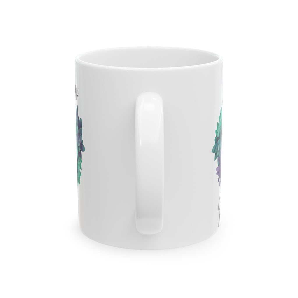 Succulent Love Ceramic Mug – 'I Love You More' Floral Coffee Cup (11oz & 15oz)