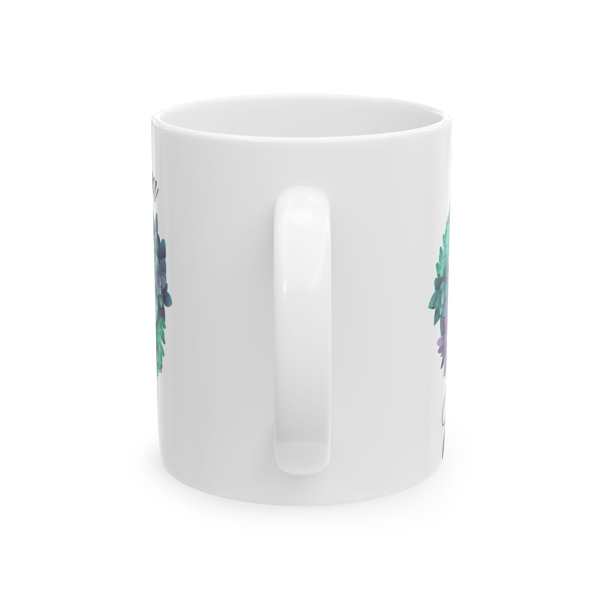 Succulent Love Ceramic Mug – 'I Love You More' Floral Coffee Cup (11oz & 15oz)