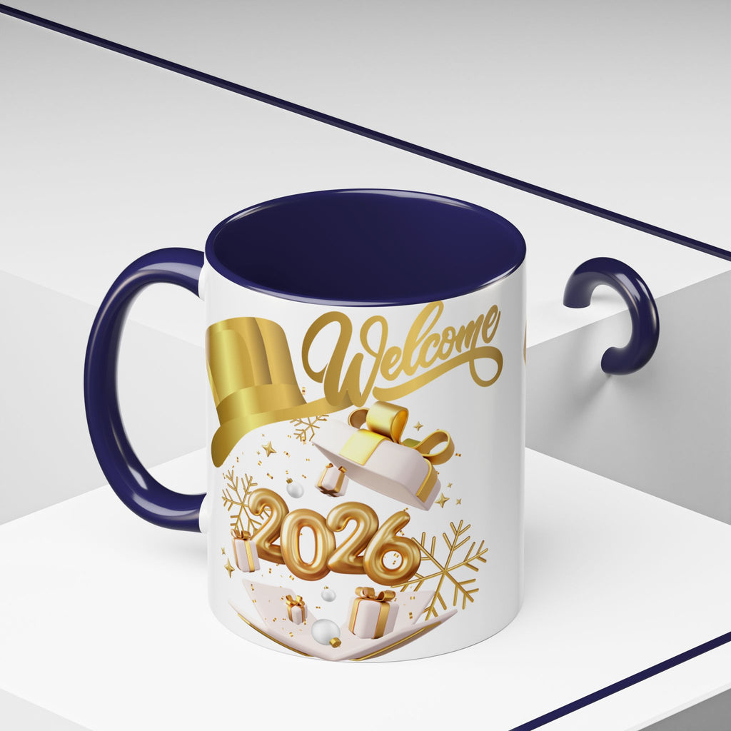 2026 New Year Coffee Mug — "Welcome 2026" Gold Celebration Accent Mug