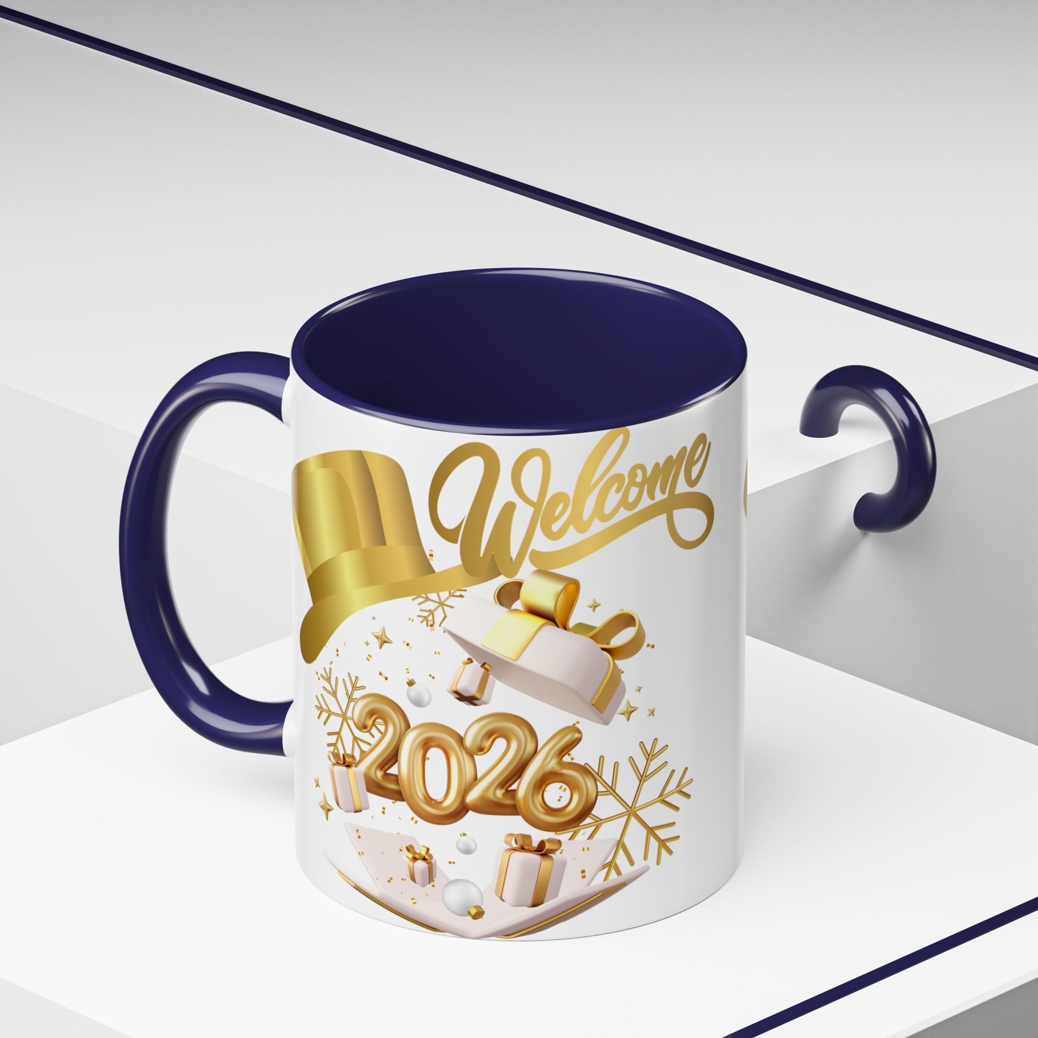2026 New Year Coffee Mug — "Welcome 2026" Gold Celebration Accent Mug