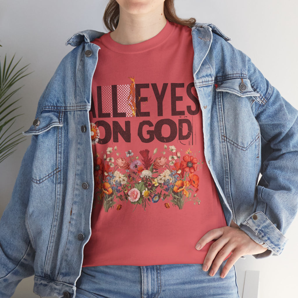 Faith-Inspired Floral Tee, Spirituality Shirt, Inspirational Gift, Christian Apparel, Casual Everyday Wear, Unisex Cotton T-Shirt