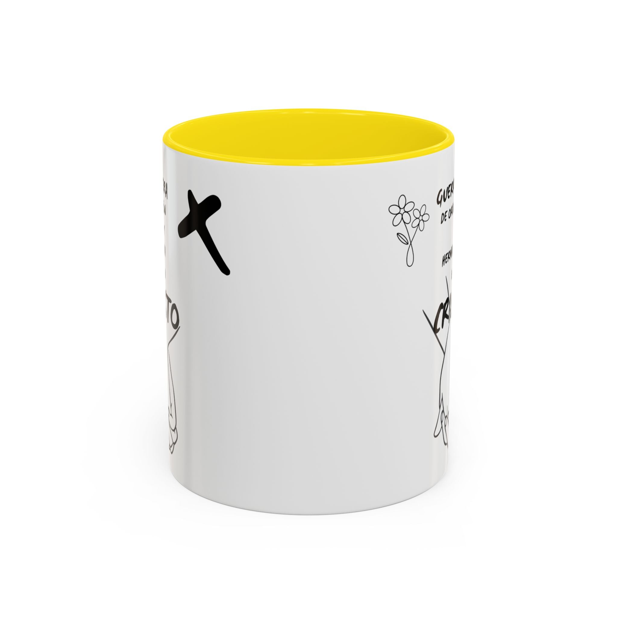 Christian Prayer Warrior Mug — "Guerrera de Oración y Hermana en Cristo" Accent Coffee Cup (11/15oz)