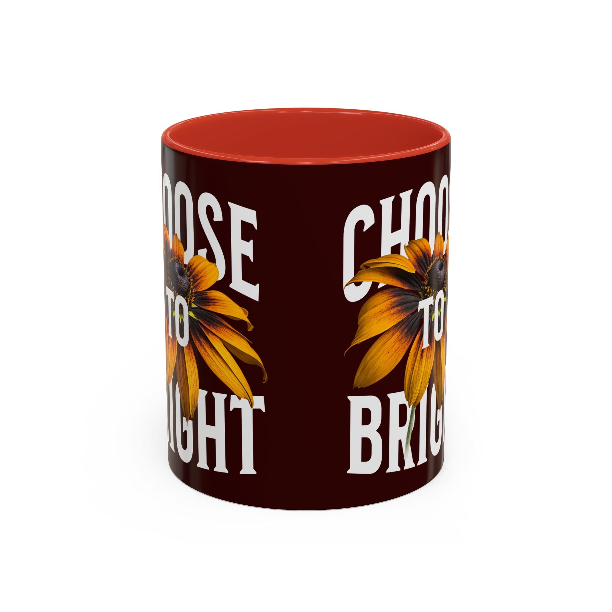 Choose to Be Bright Coffee Mug — Sunflower Accent Ceramic Mug (11/15oz)