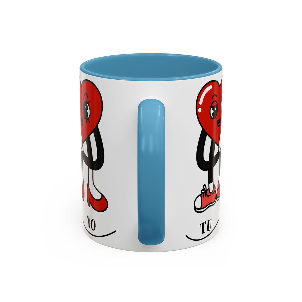 Valentine Heart Couple Coffee Mug – "Tu y Yo" Cute Romantic Accent Mug