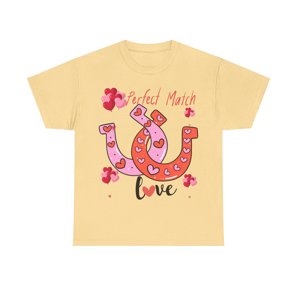 Perfect Match Love T-Shirt — Cute Horseshoe Valentine Tee