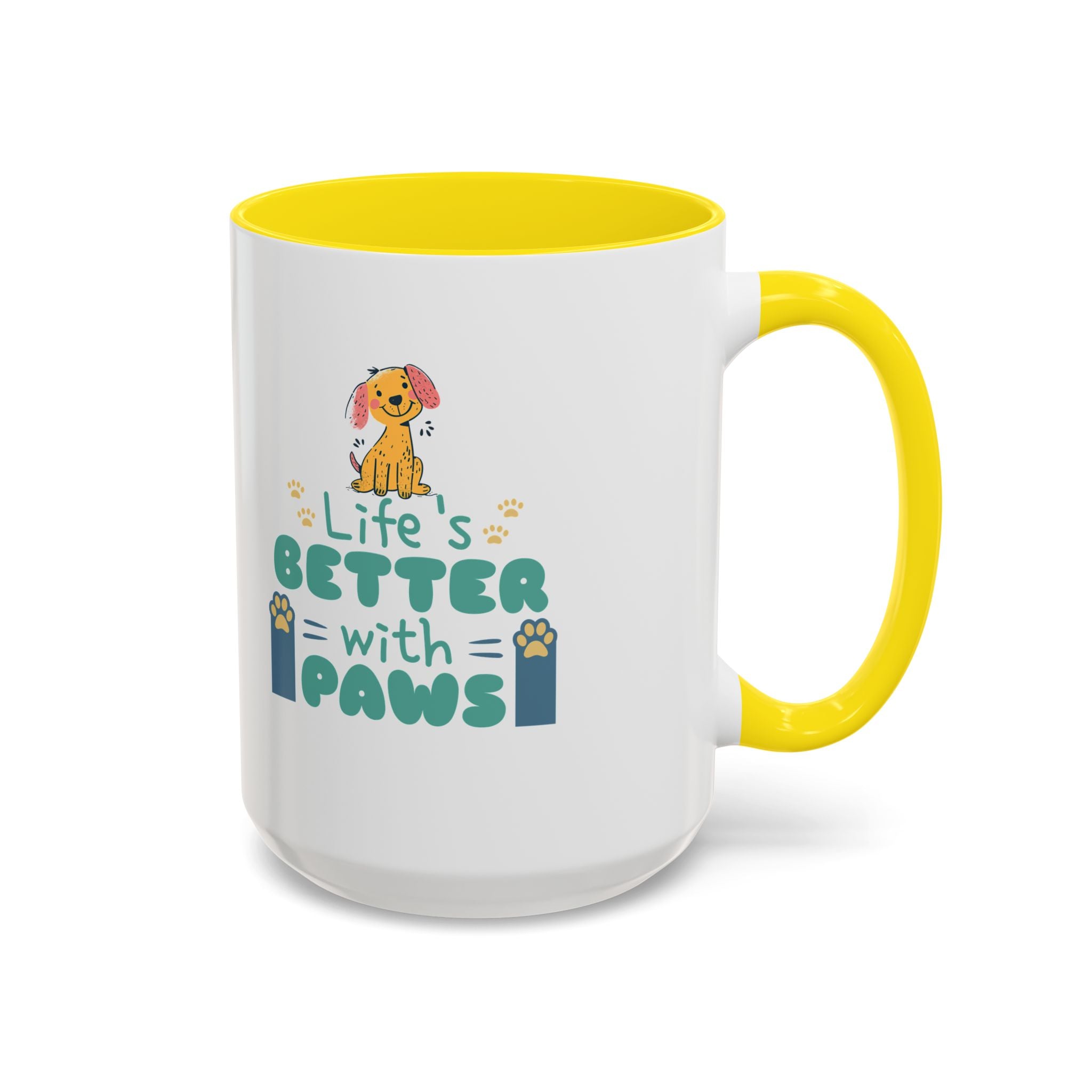 Life's Better with Paws Mug - Pet Lover's Coffee Cup, Dog Themed Gift, Animal Lover Present, Cute Ceramic Mug, Fun Pet Owner Gift