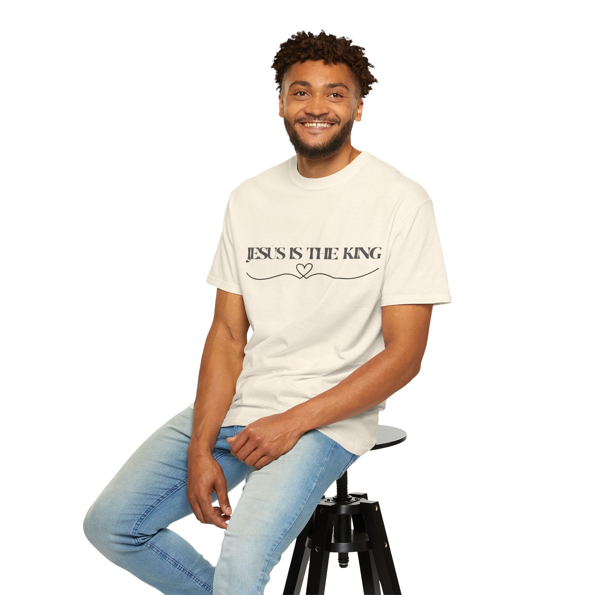 Jesus Is The King T-Shirt — Christian Faith Tee with Heart Accent