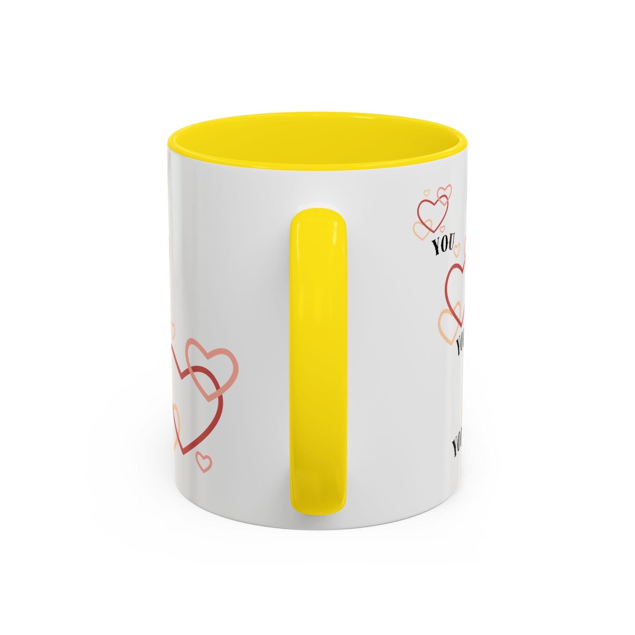 Love You Accent Coffee Mug, Valentine's Day Gift, Heart Mug, Cute Coffee Cup, Romantic Beverage Container
