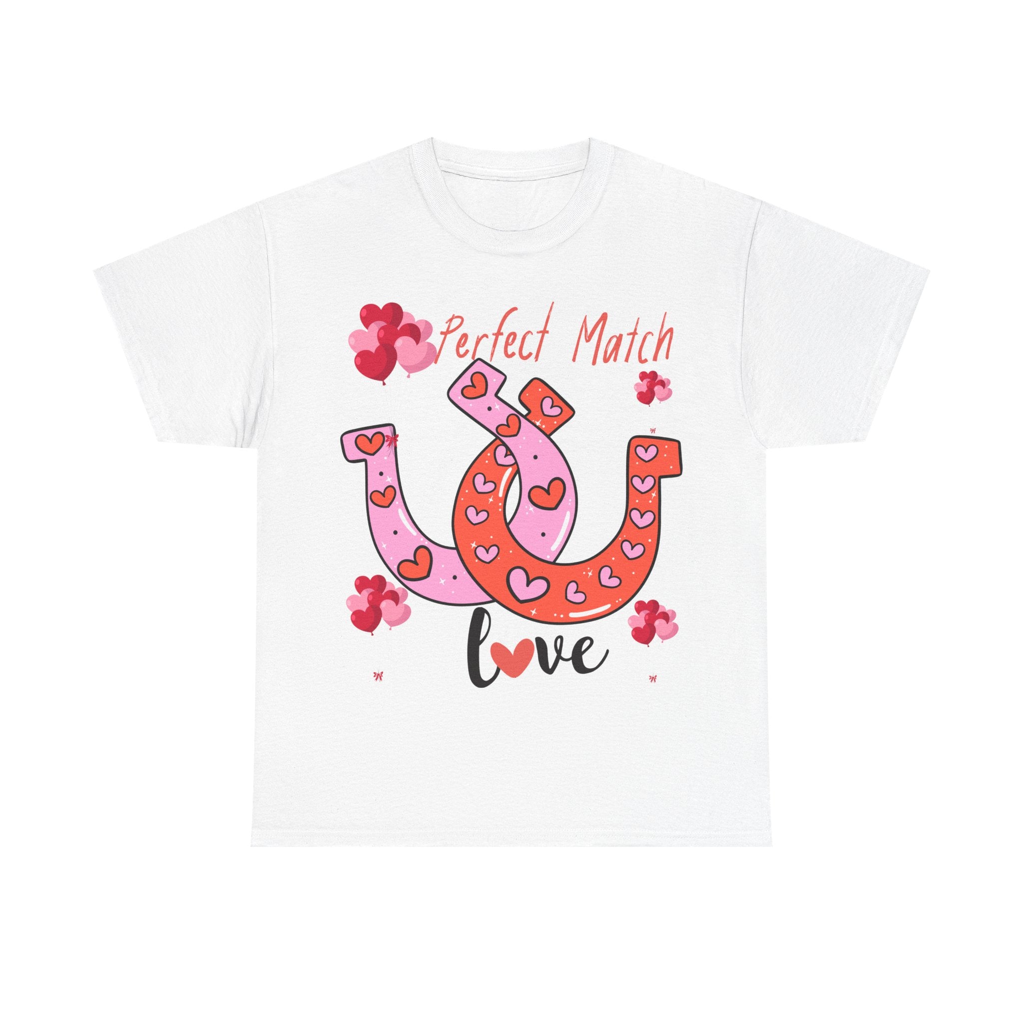 Perfect Match Love T-Shirt — Cute Horseshoe Valentine Tee